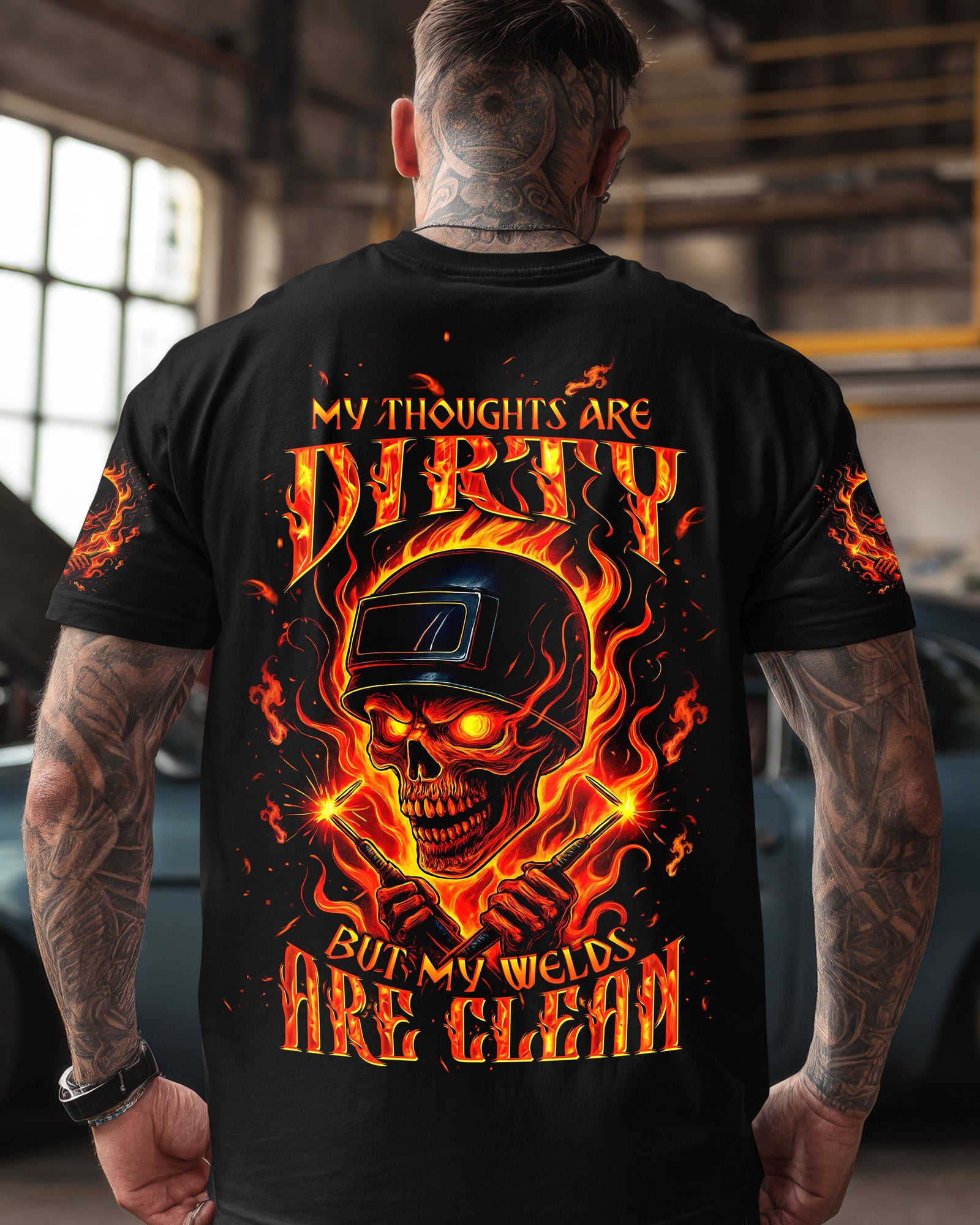 BLISSCORNERS MOVE OVER BOYS WELDER SKULL ALL OVER PRINT