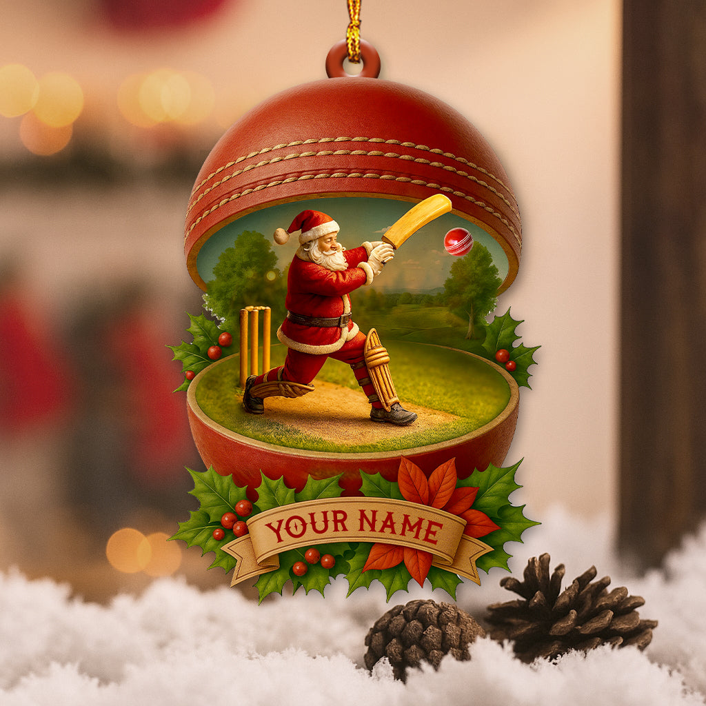 Blisscorners Christmas Cricket Players, Home Decor, Christmas Ornament2D Flat LM2111