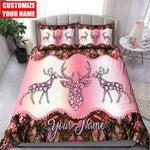 Blisscorners Personalized Deer Hunting Pink Blanket