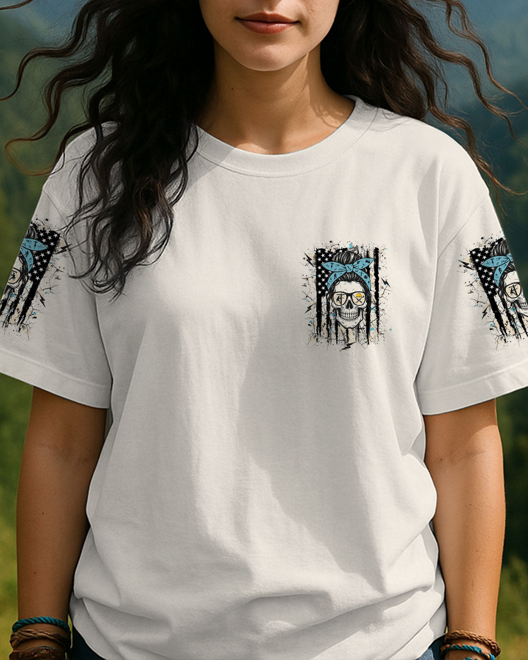 BLISSCORNERS RETIRED BUT FOREVER A LINEMAN AT HEART SKULL ALL OVER PRINT