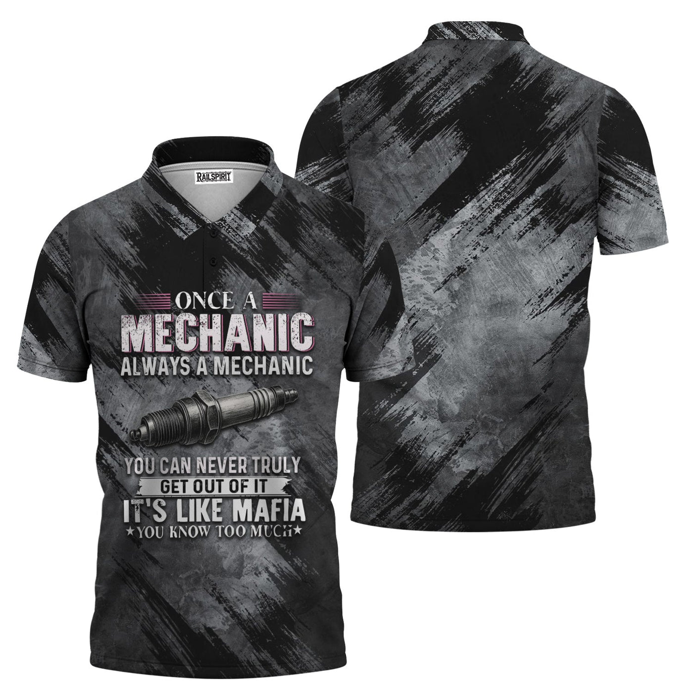 Blisscorners Once A Mechanic Always A Mechanic Shirt Funny Printed Vintage Mechanic Unisex T Shirt Spark Plug Design