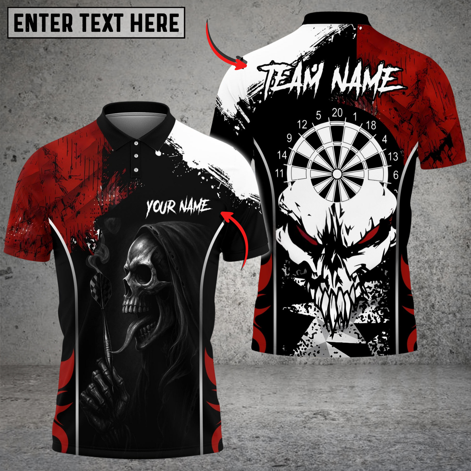 Blisscorners Darts Skull Lick Smoke Arrow Multicolor Customized Name, Team Name 3D Shirts