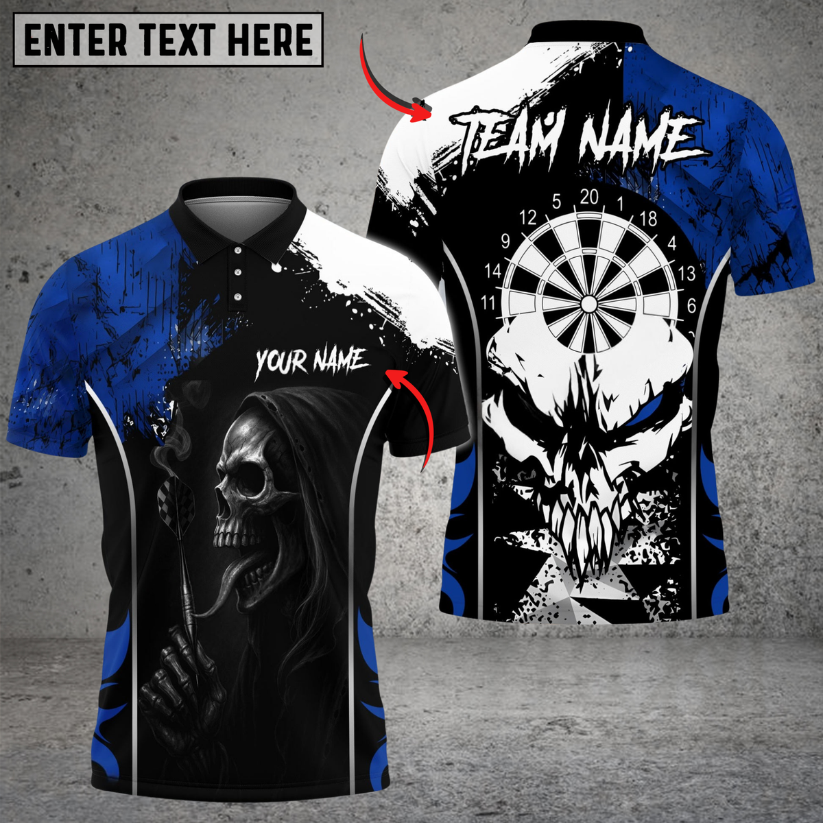 Blisscorners Darts Skull Lick Smoke Arrow Multicolor Customized Name, Team Name 3D Shirts