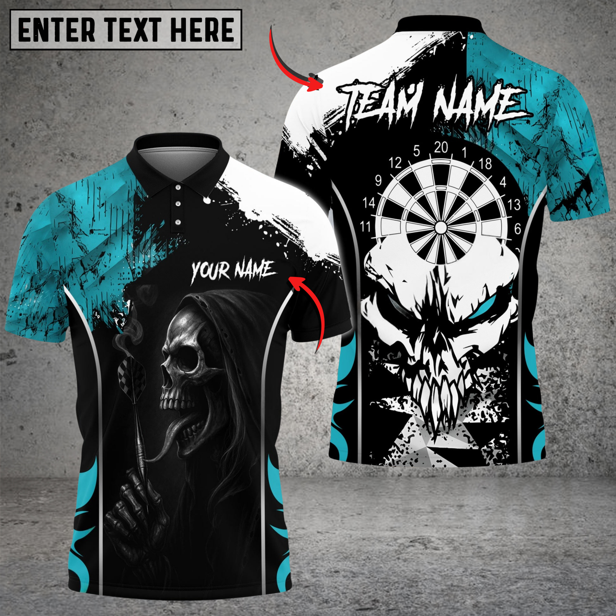 Blisscorners Darts Skull Lick Smoke Arrow Multicolor Customized Name, Team Name 3D Shirts