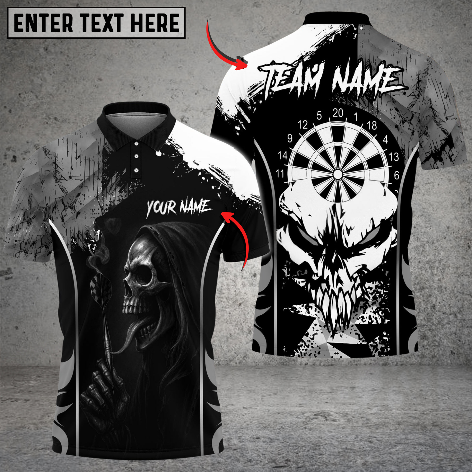 Blisscorners Darts Skull Lick Smoke Arrow Multicolor Customized Name, Team Name 3D Shirts