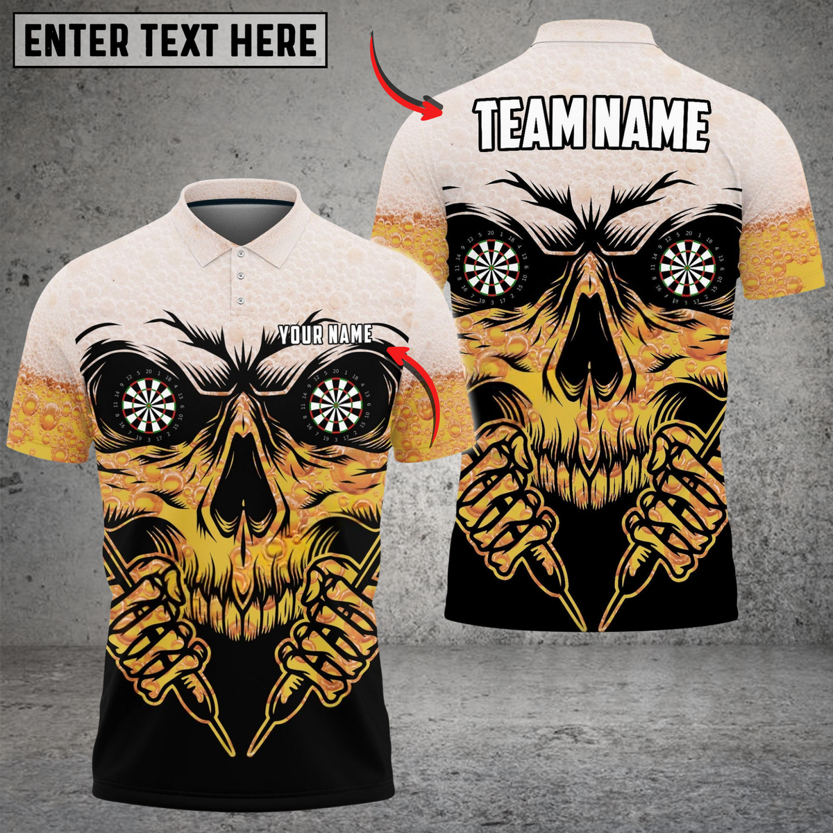 Blisscorners Skull Dartboards Customized Name, Team Name Unisex Shirt