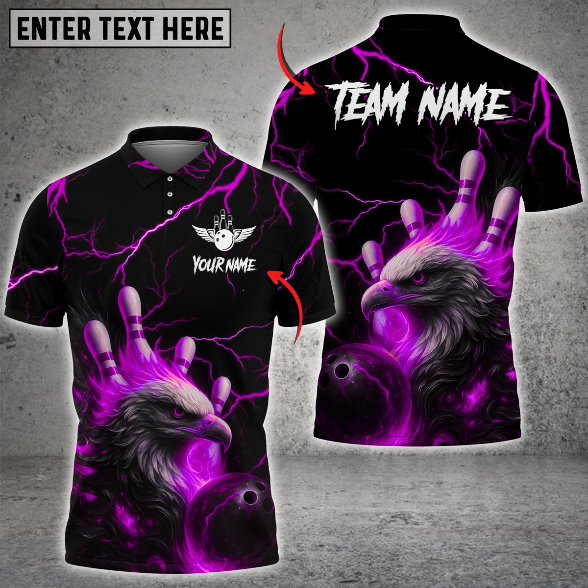 Blisscorners Eagle Power Bowling Multicolor Customized Name, Team Name 3D Shirts