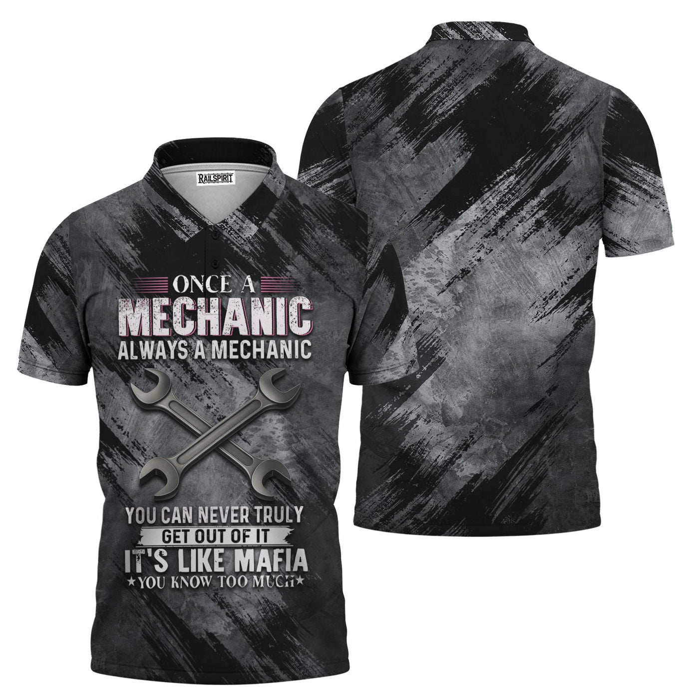 Blisscorners Once A Mechanic Always A Mechanic Shirt Funny Printed Vintage Mechanic Unisex T Shirt Wrench Design