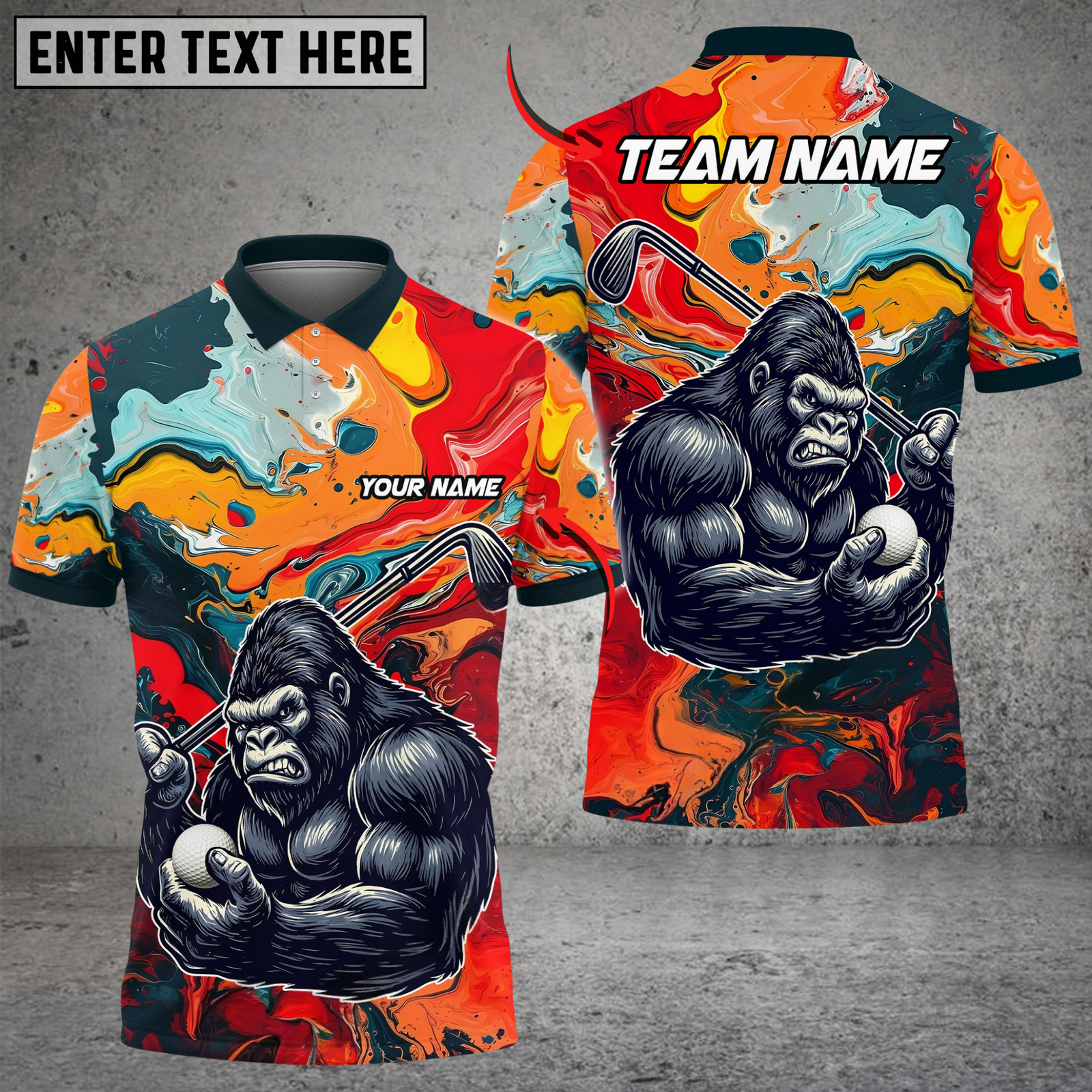 Blisscorners Bigfoot Swing Golf Polo Shirt, Custom Name & Team Name Golf 3D Shirts