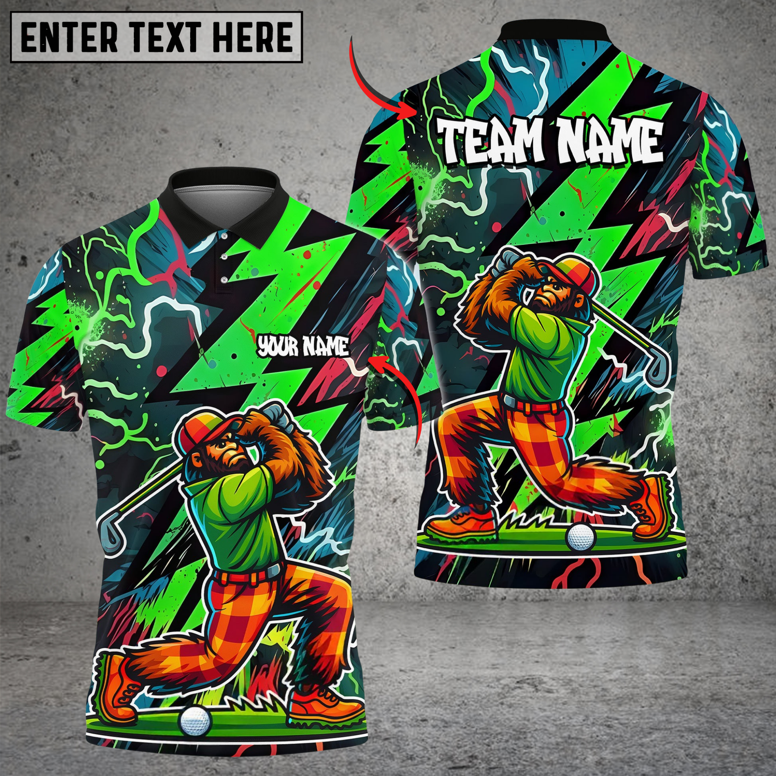 Blisscorners Electric Swing Golf Multicolor Customized Name, Team Name 3D Shirts