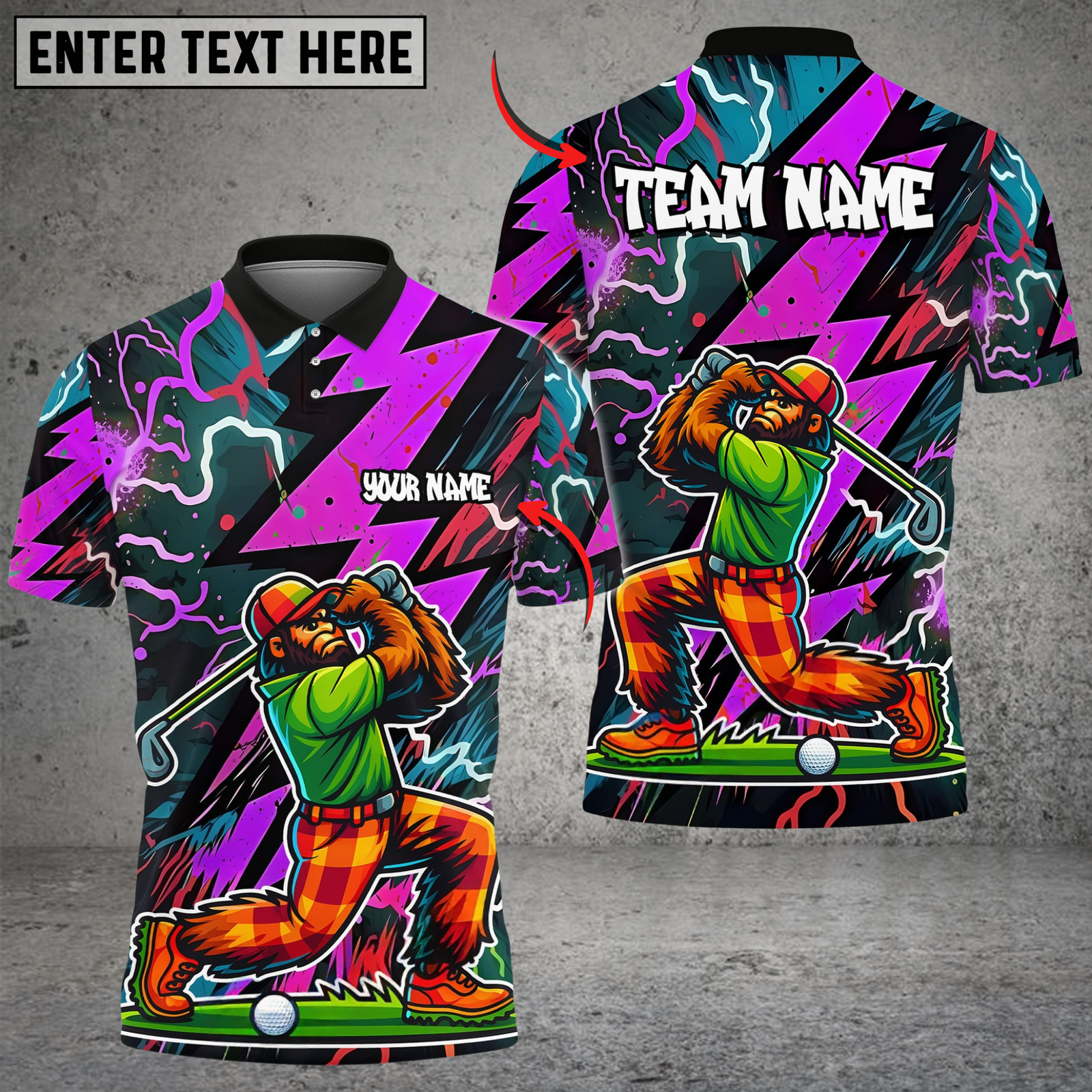 Blisscorners Electric Swing Golf Multicolor Customized Name, Team Name 3D Shirts