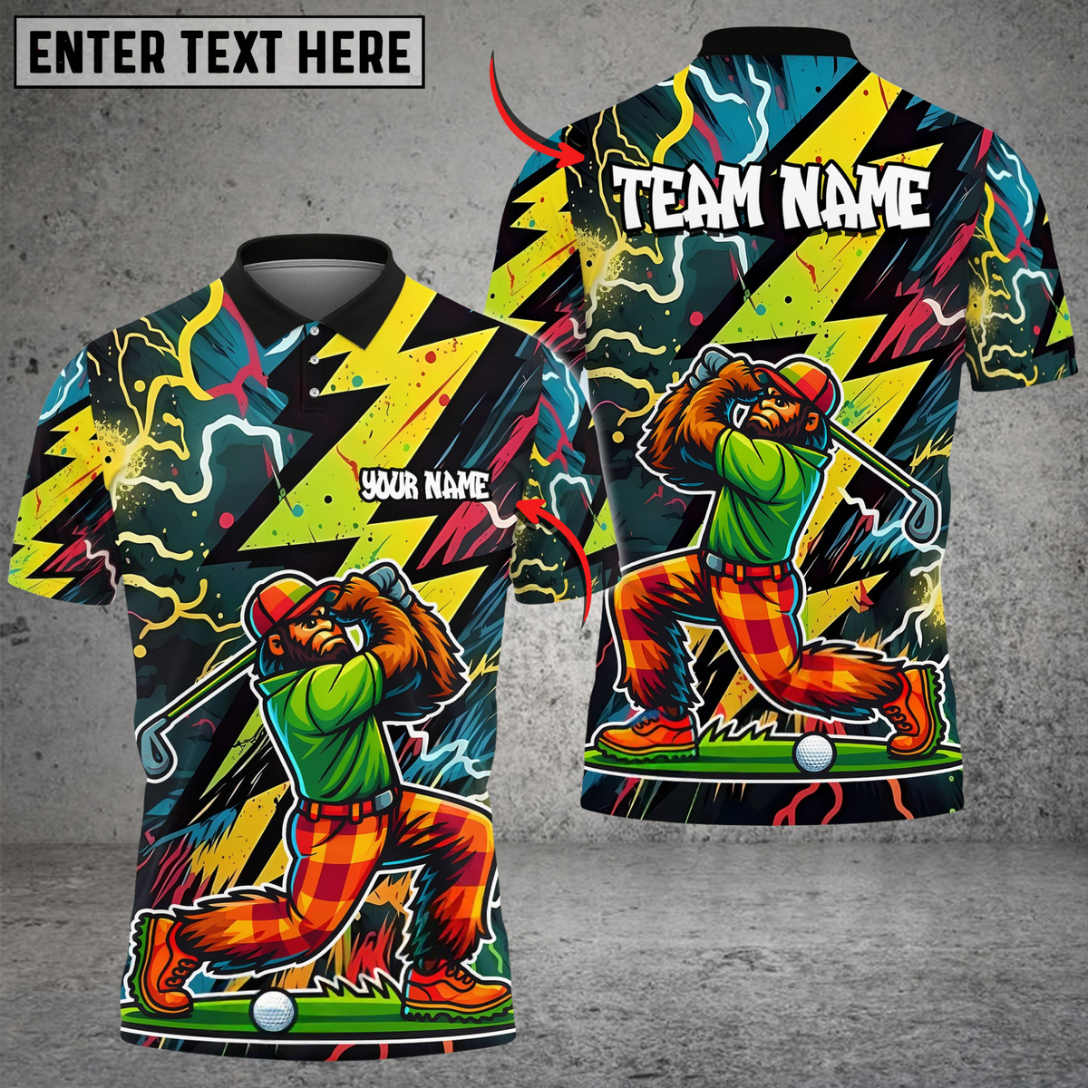 Blisscorners Electric Swing Golf Multicolor Customized Name, Team Name 3D Shirts