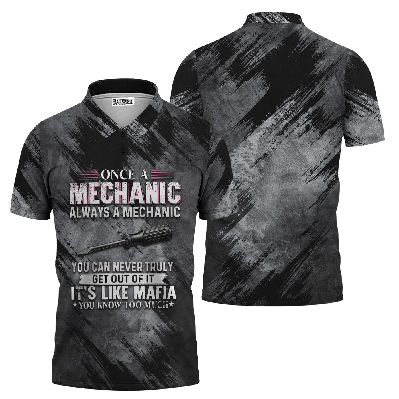 Blisscorners Once A Mechanic Always A Mechanic Shirt Funny Printed Vintage Mechanic Unisex T Shirt Screwdriver Design