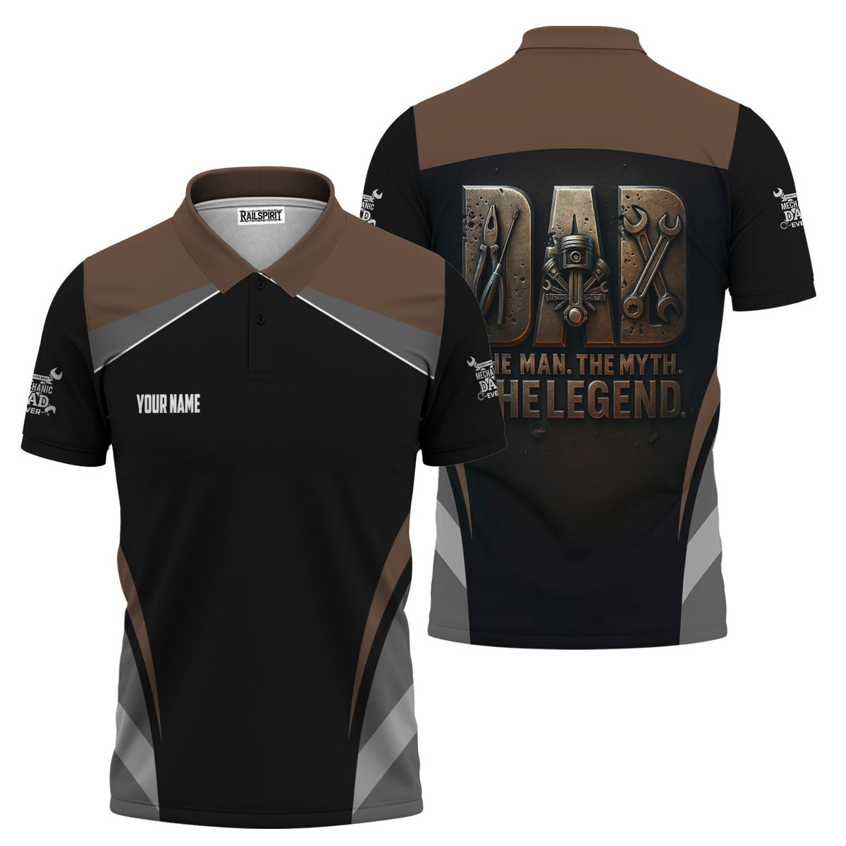 Blisscorners Personalized Mechanic Shirt, Dad The Man The Myth The Legend, Gift For Men