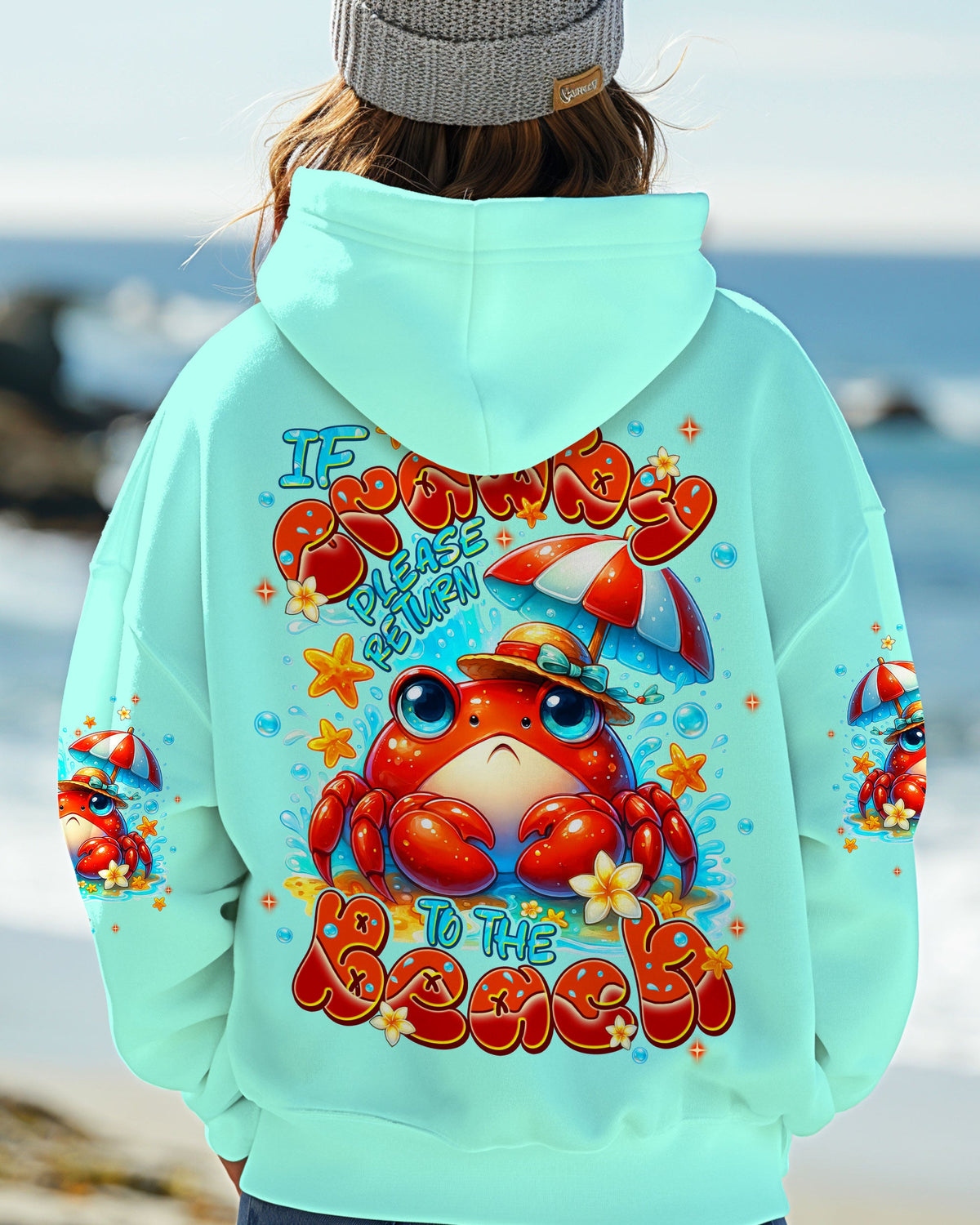BLISSCORNERS IF CRABBY PLEASE RETURN TO THE BEACH ALL OVER PRINT  -  TLNT1807251