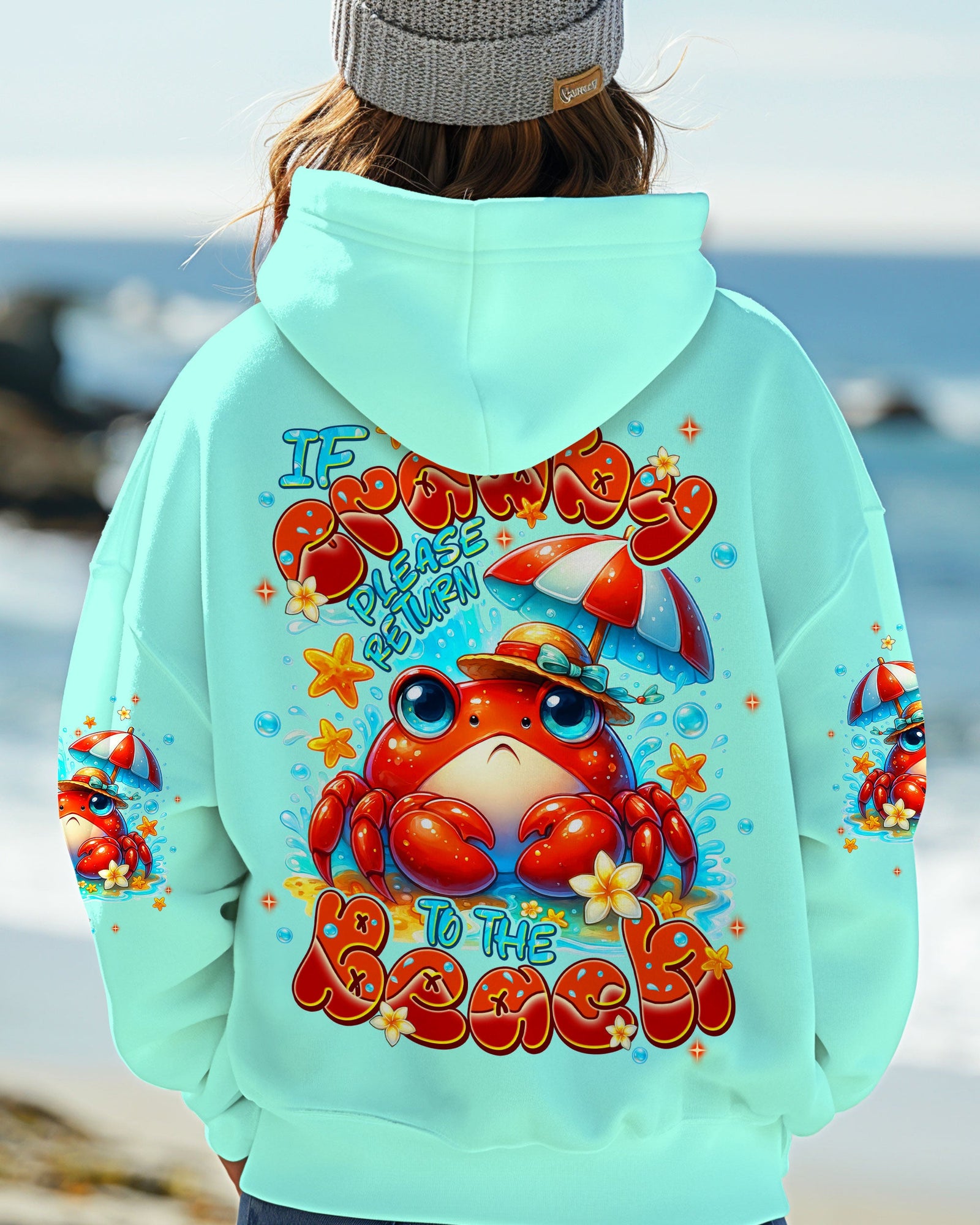 BLISSCORNERS IF CRABBY PLEASE RETURN TO THE BEACH ALL OVER PRINT  -  TLNT1807251