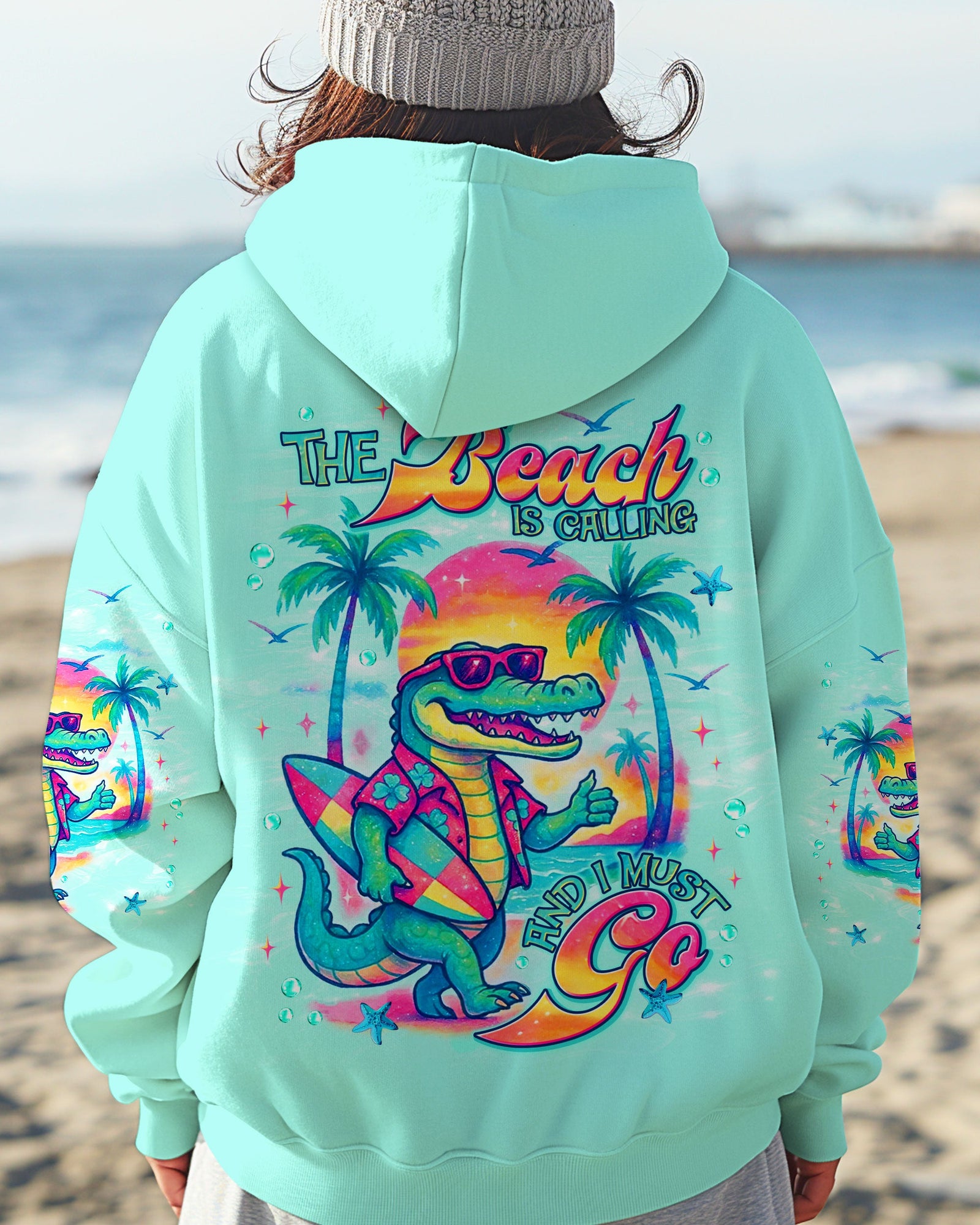 BLISSCORNERS THE BEACH IS CALLING AND I MUST GO ALLIGATOR ALL OVER PRINT