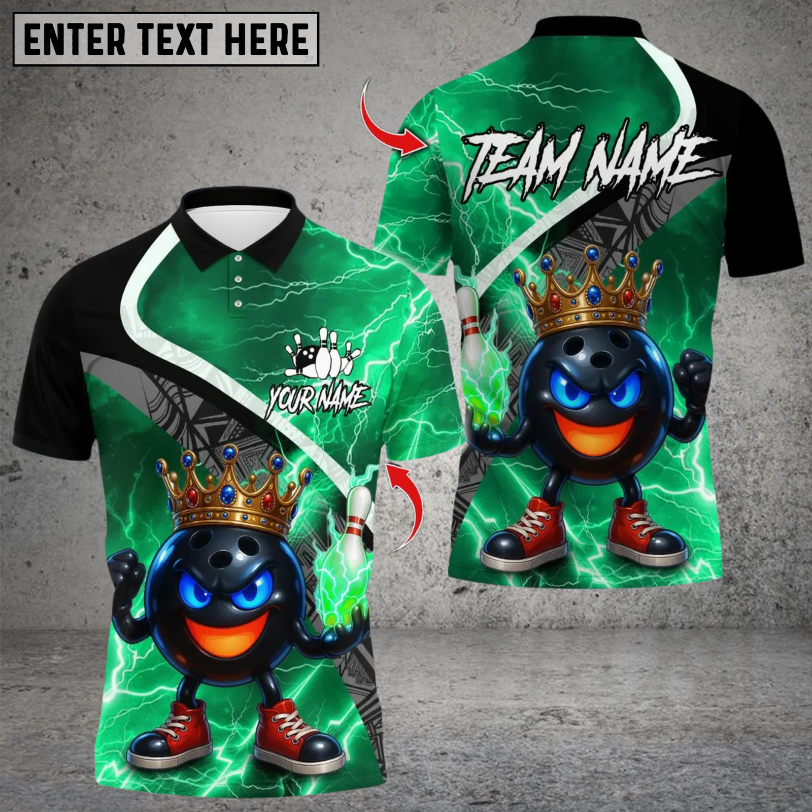 Blisscorners Thunder King Bowling Multicolor Customized Name, Team Name 3D Shirts