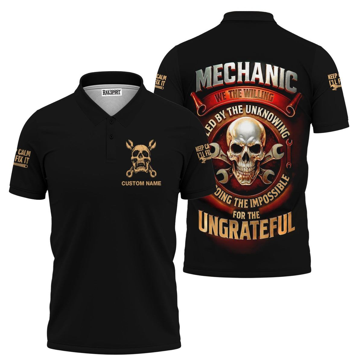 Blisscorners Personalized T-Shirt We The Willing Led By The Unknowing Are Doing The Impossible For The Ungrateful Shirt For Mechanics