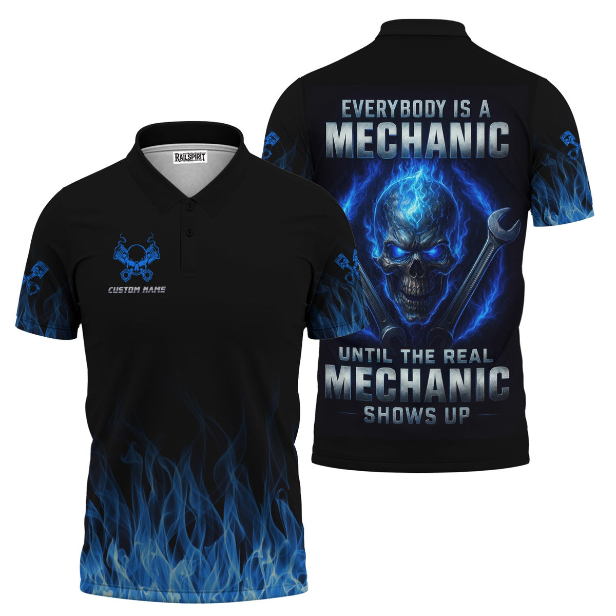 Blisscorners Custom Name Mechanic Shirt Everybody Is A Mechanic Until The Real Mechanic Shows Up T Shirt