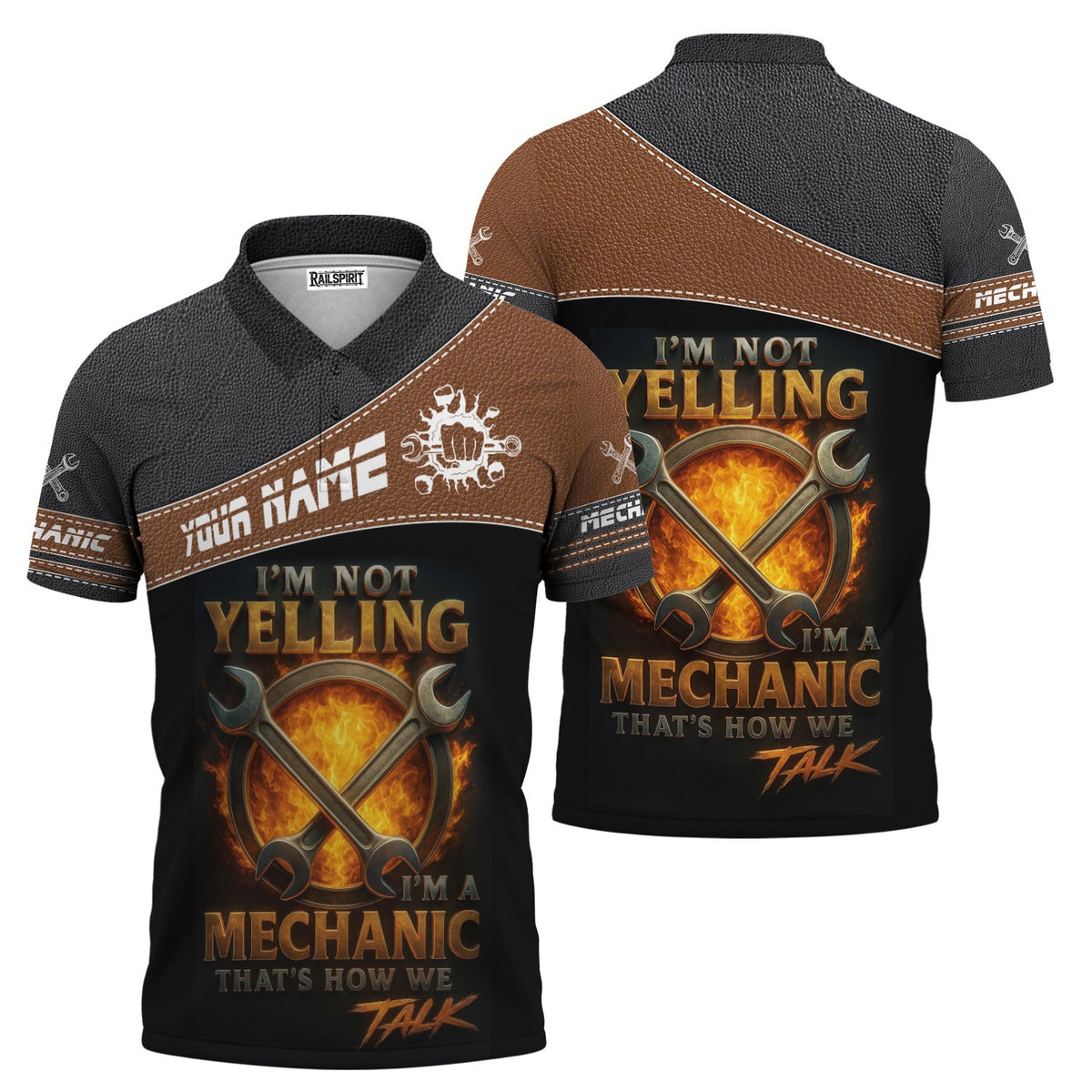 Blisscorners Custom Name Mechanic Shirt I'm Not Yelling I'm A Mechanic That's How We Talk T Shirt
