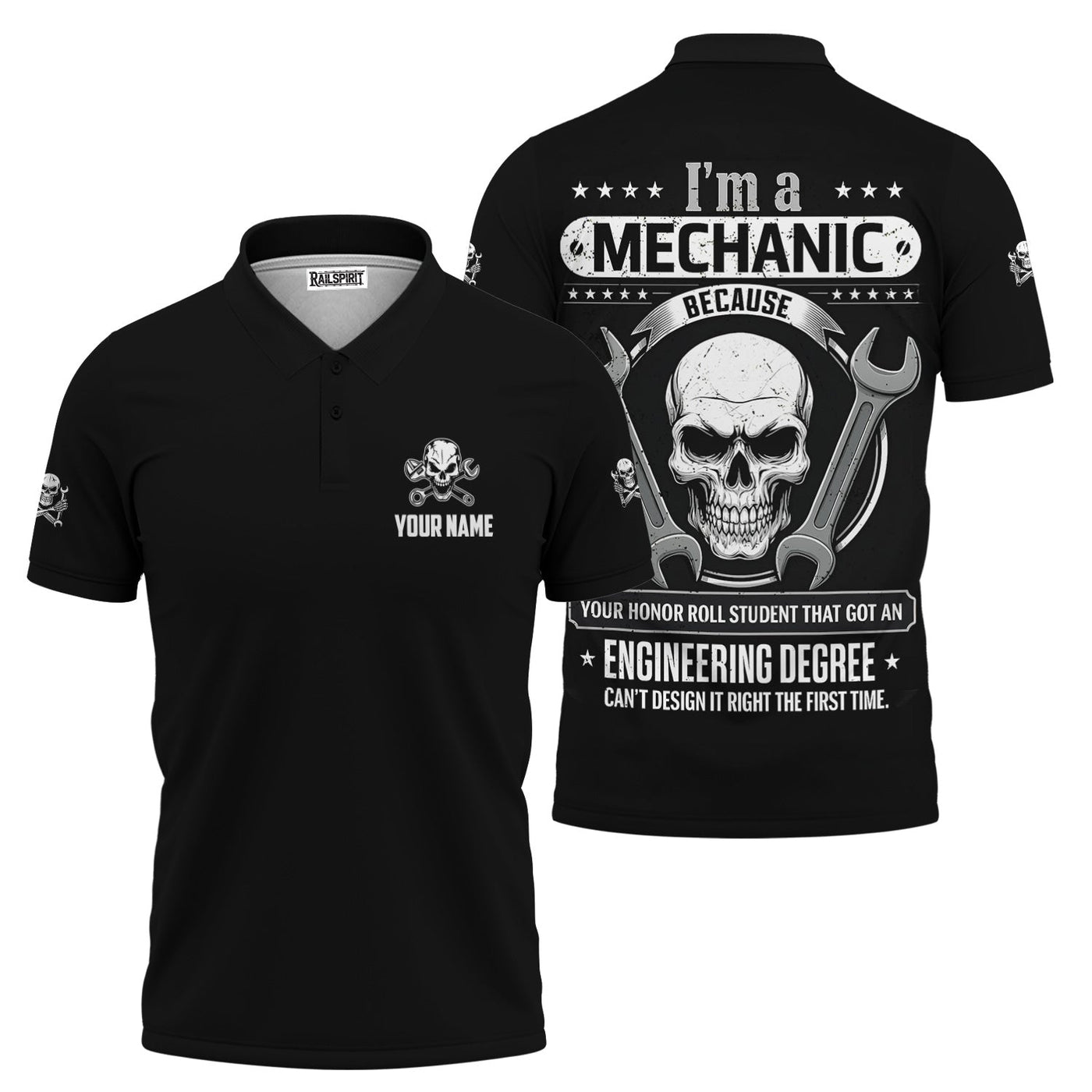 Blisscorners Personalized Mechanic Shirt, I'm A Mechanic Because Your Student With Engineering Degree Can't Design It Right, Gift For Men