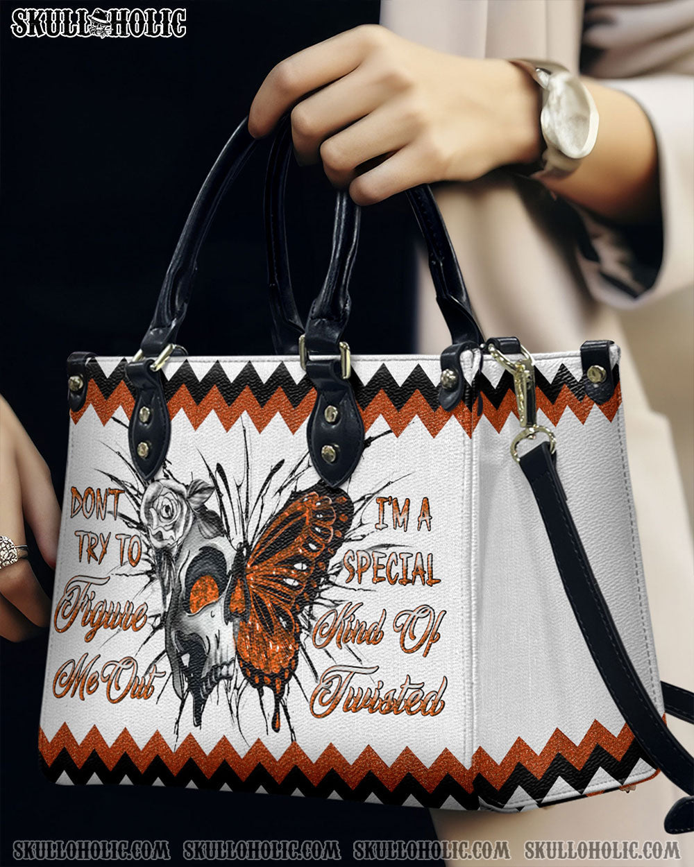 BLISSCORNERS DON'T TRY TO FIGURE ME OUT LEATHER HANDBAG