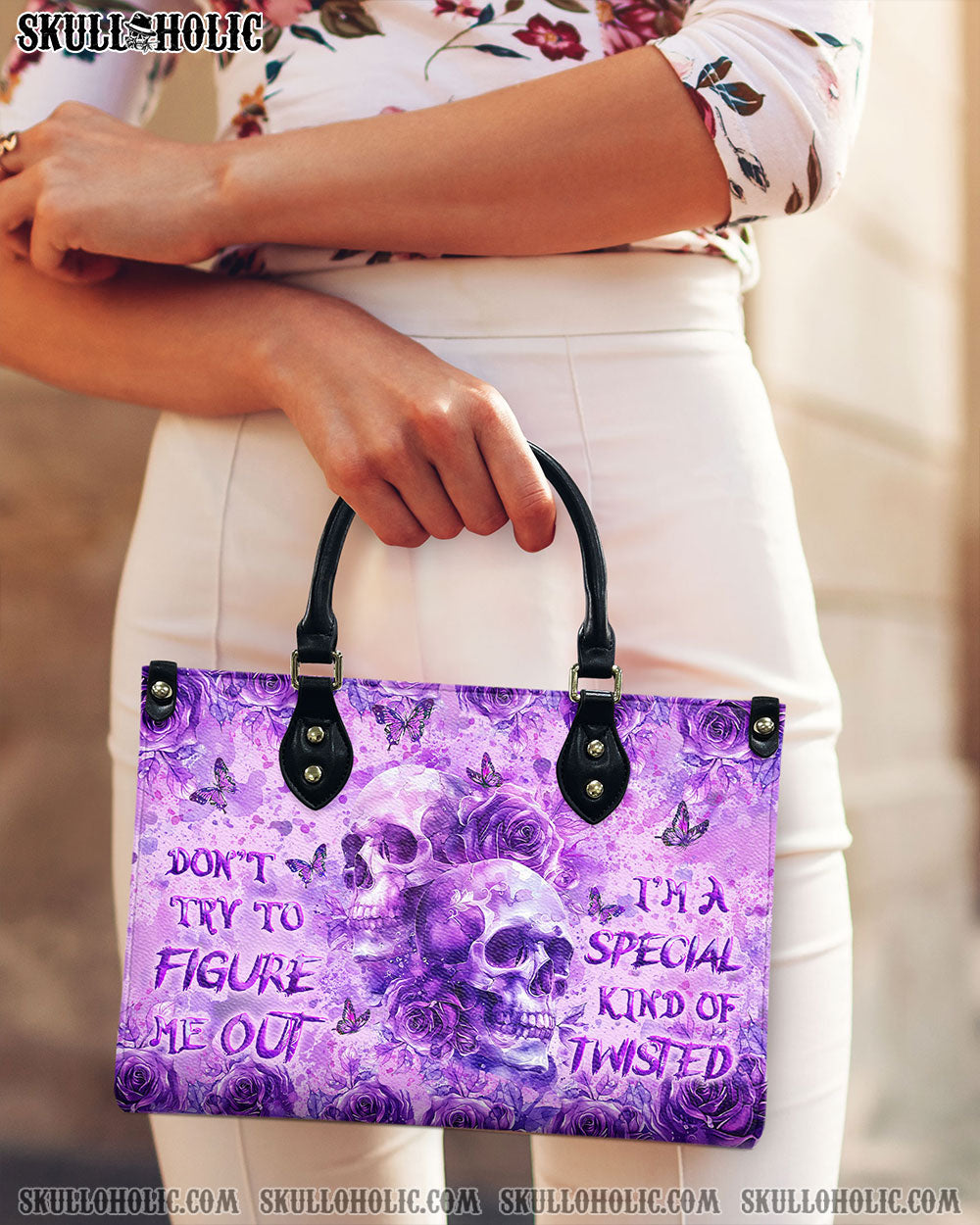 BLISSCORNERS DON'T TRY TO FIGURE ME OUT LEATHER HANDBAG