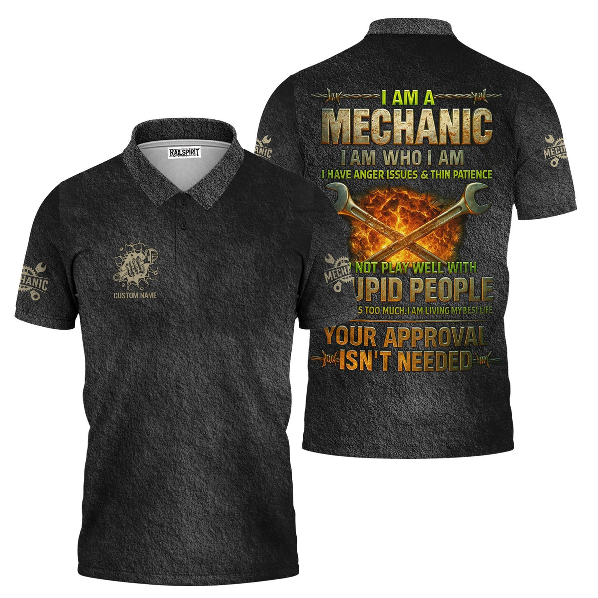Blisscorners Custom Name Mechanic Shirt I Am A Mechanic I Am Who I Am I Have Anger Issues And Thin Patience T Shirt