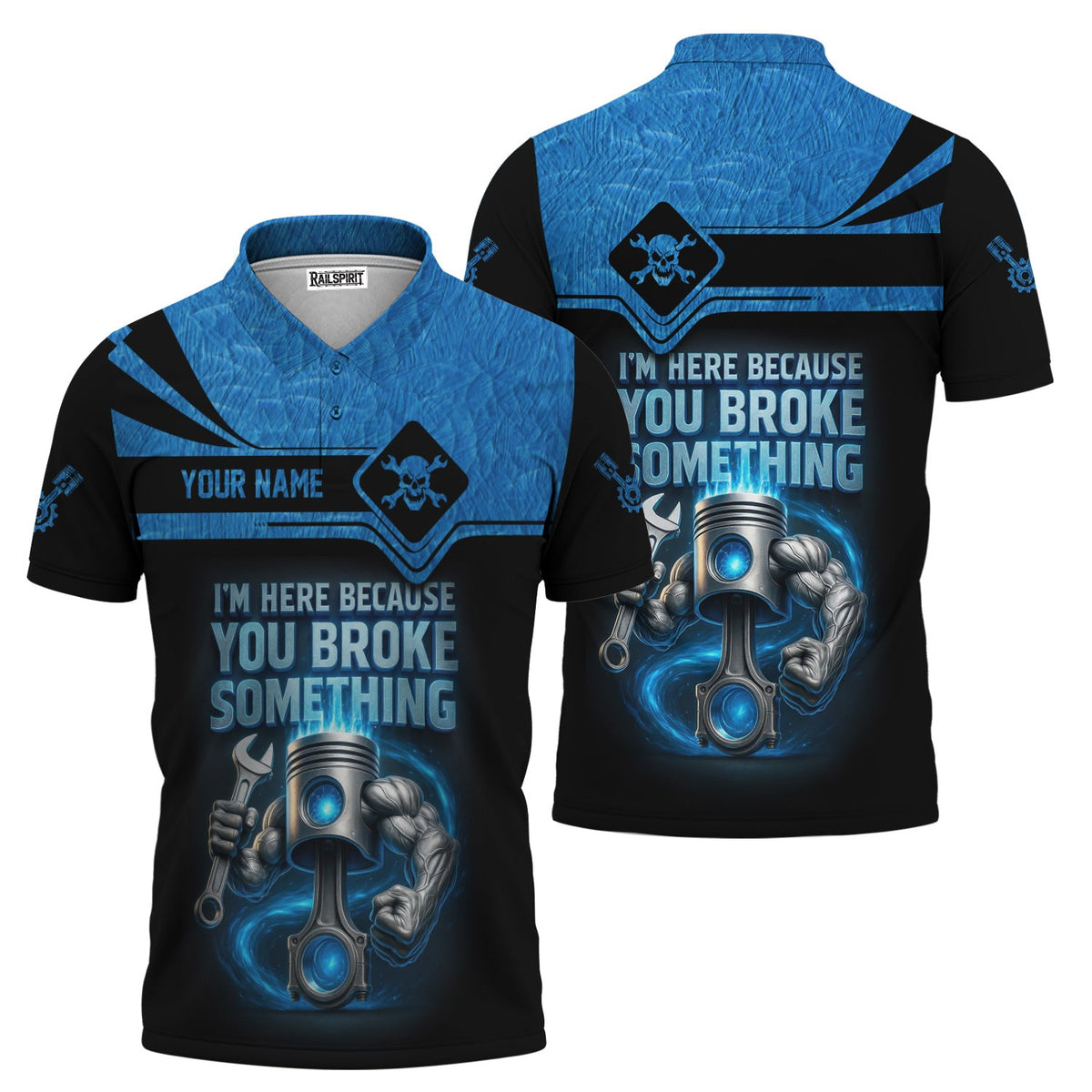 Blisscorners Custom Name Mechanic Shirt I'm Here Because You Broke Something T Shirt