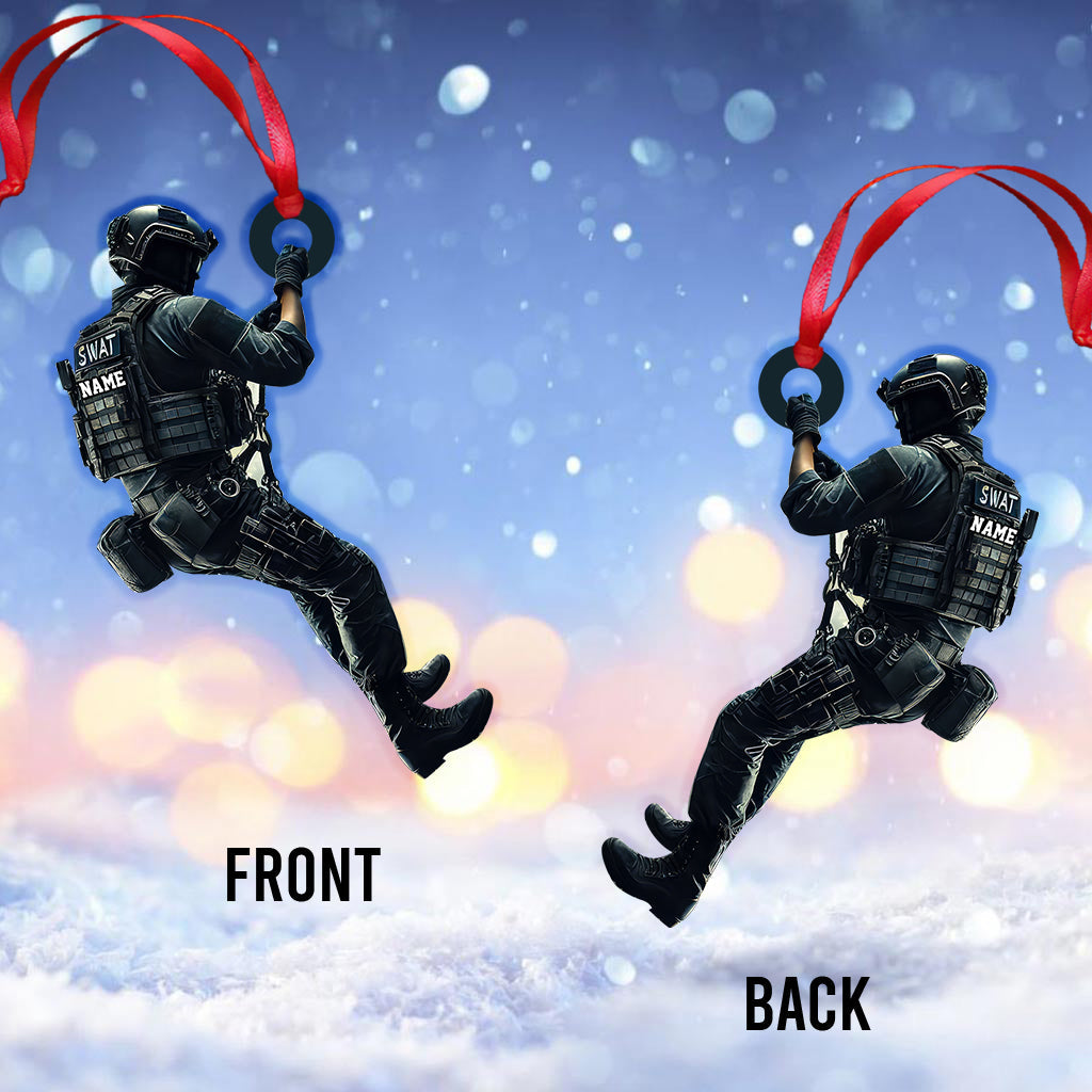 Blisscorners Custom Name SWAT Ornament, Gift For Swat Polices2D Flat LM2111