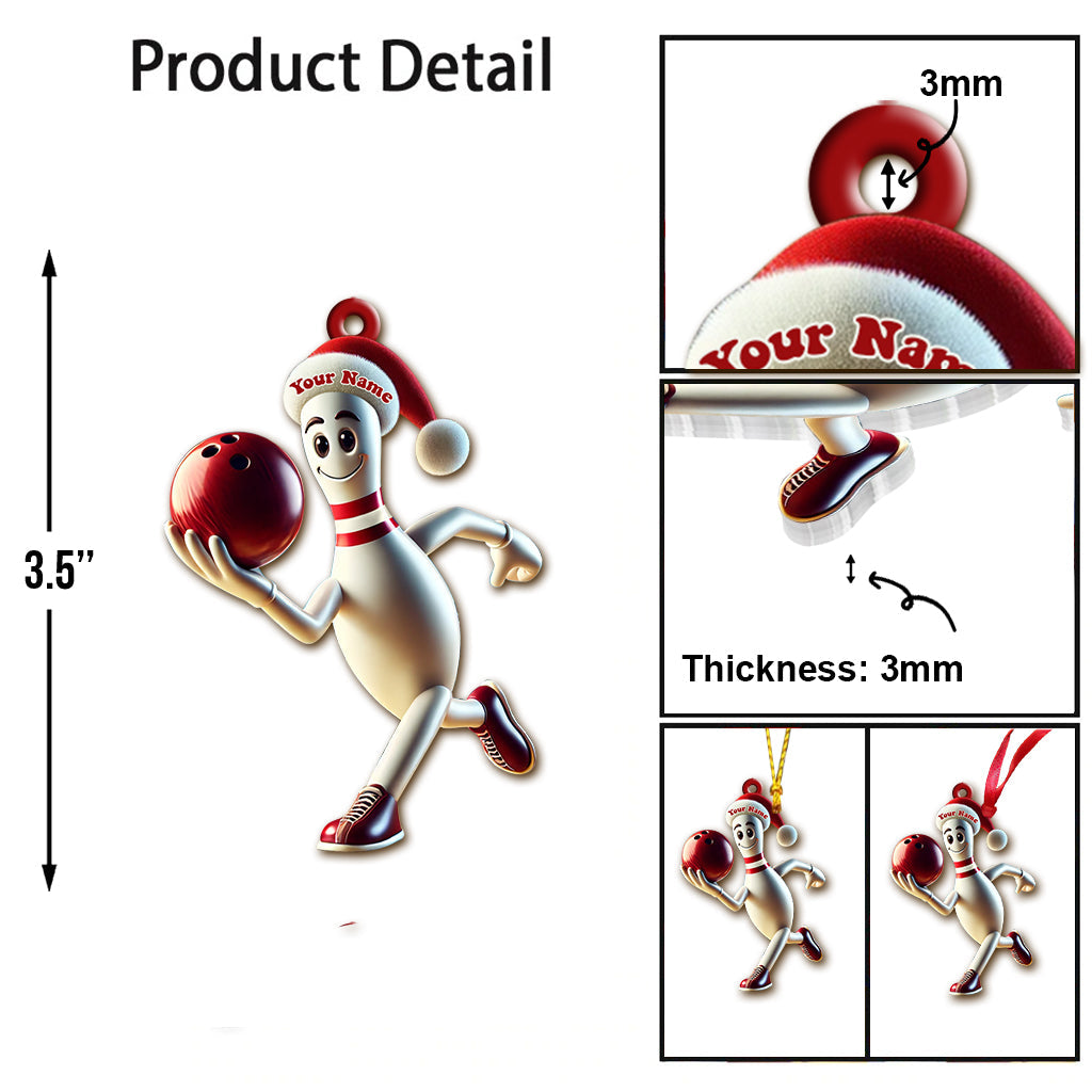 Blisscorners Custom Name Bowling Ornament, Bowling Lover Christmas Gift2D Flat LM2211