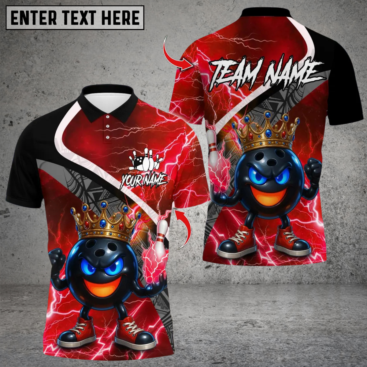 Blisscorners Thunder King Bowling Multicolor Customized Name, Team Name 3D Shirts