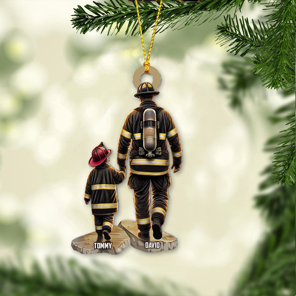Blisscorners Custom Name Fire Fighter Ornament, Fire Fighter Gift2D Flat LM2111