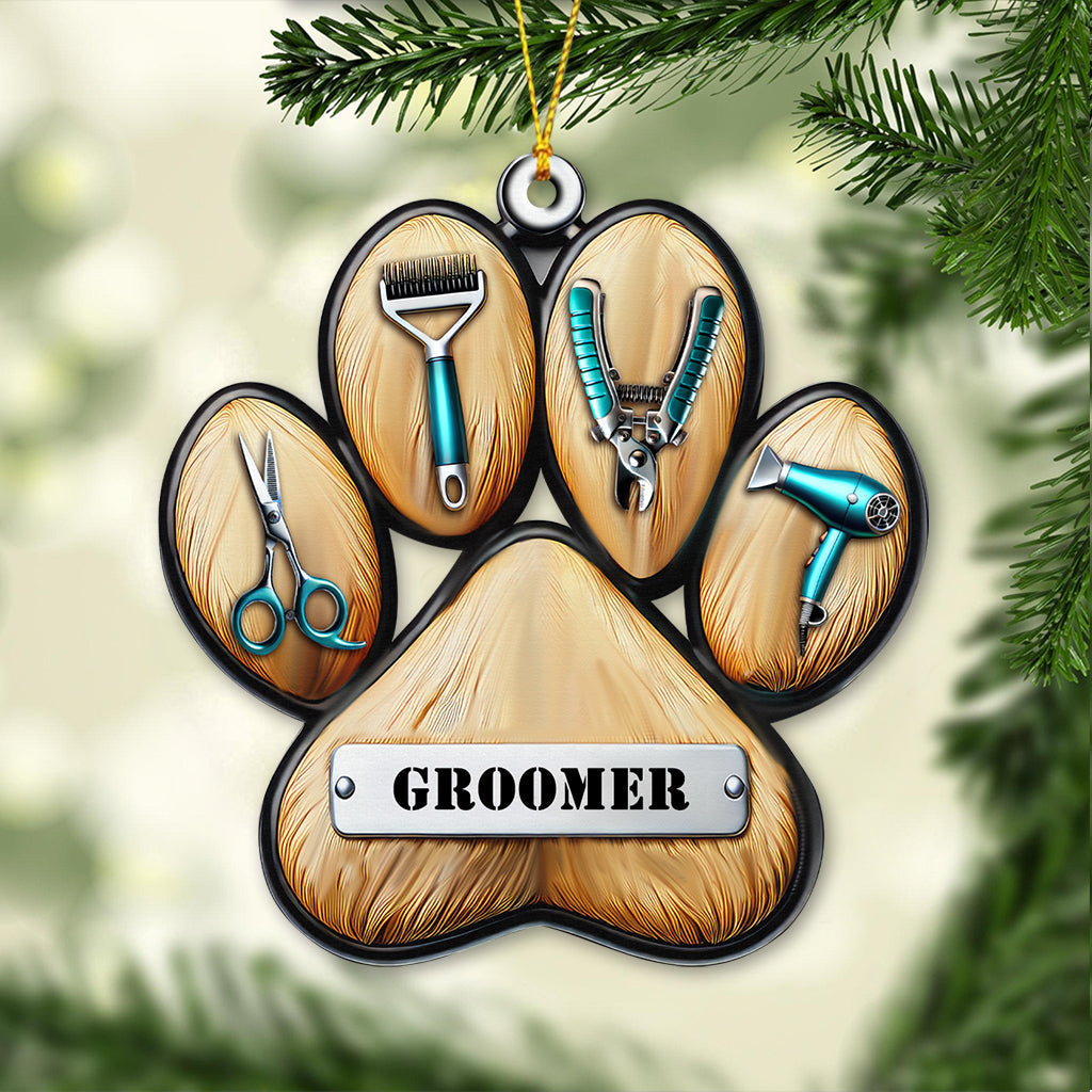 Blisscorners Custom Name Groomer Ornament, Christmas Gift for Groomer Lover2D Flat LM2211