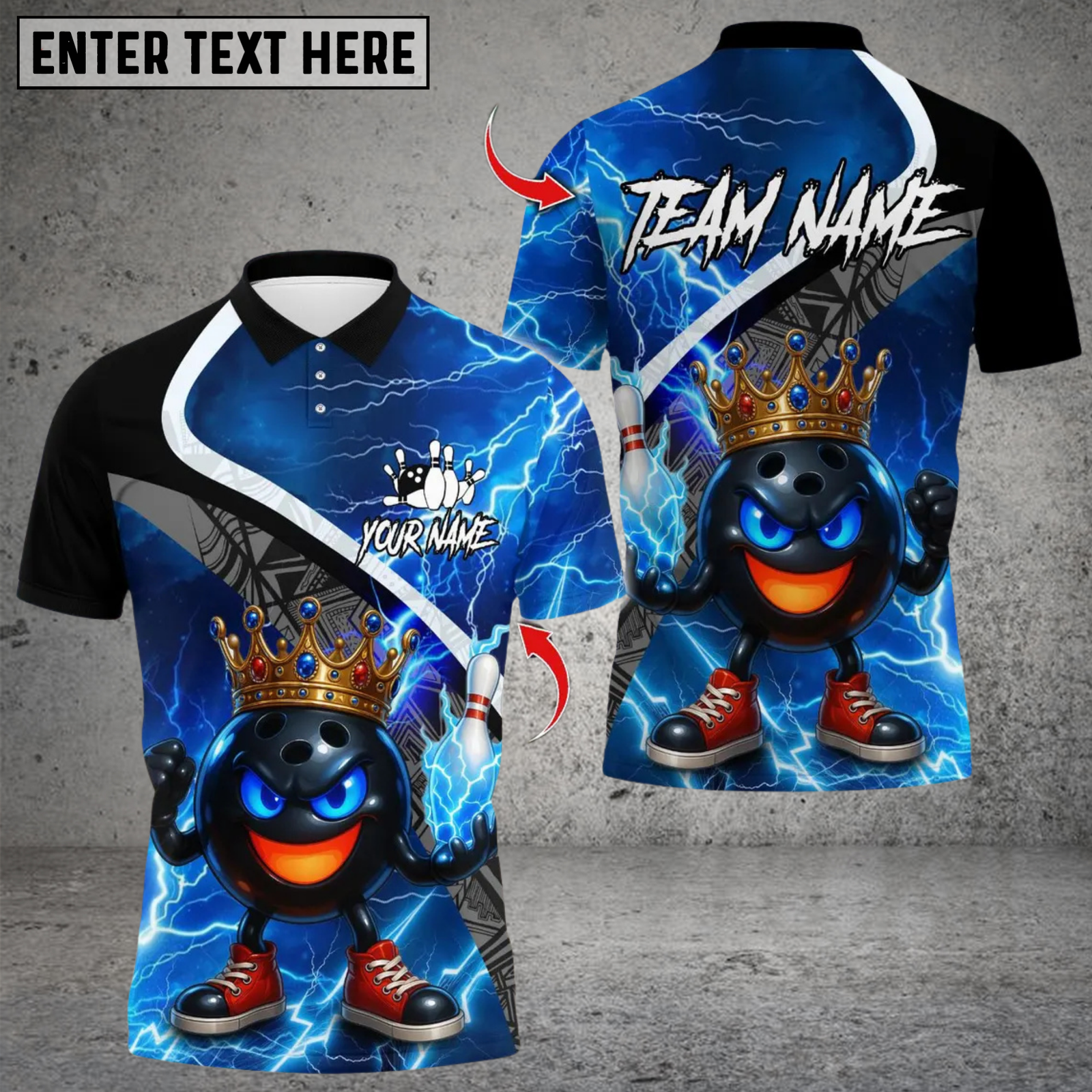 Blisscorners Thunder King Bowling Multicolor Customized Name, Team Name 3D Shirts