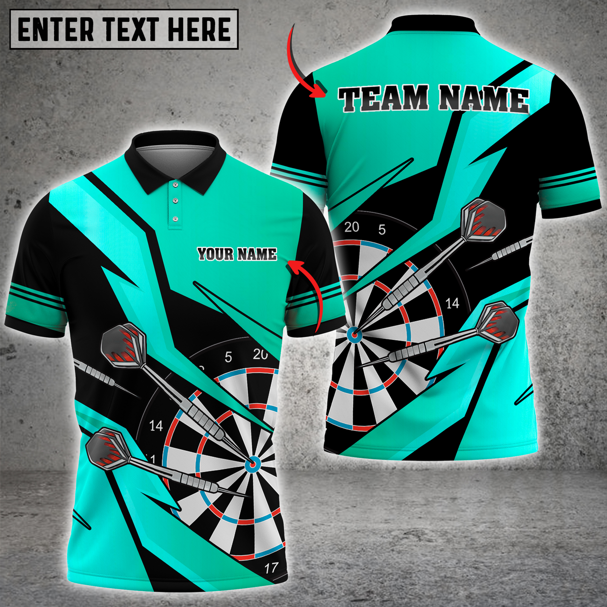 Blisscorners Golden Darts Target Multicolor Customized Name, Team Name 3D Shirts