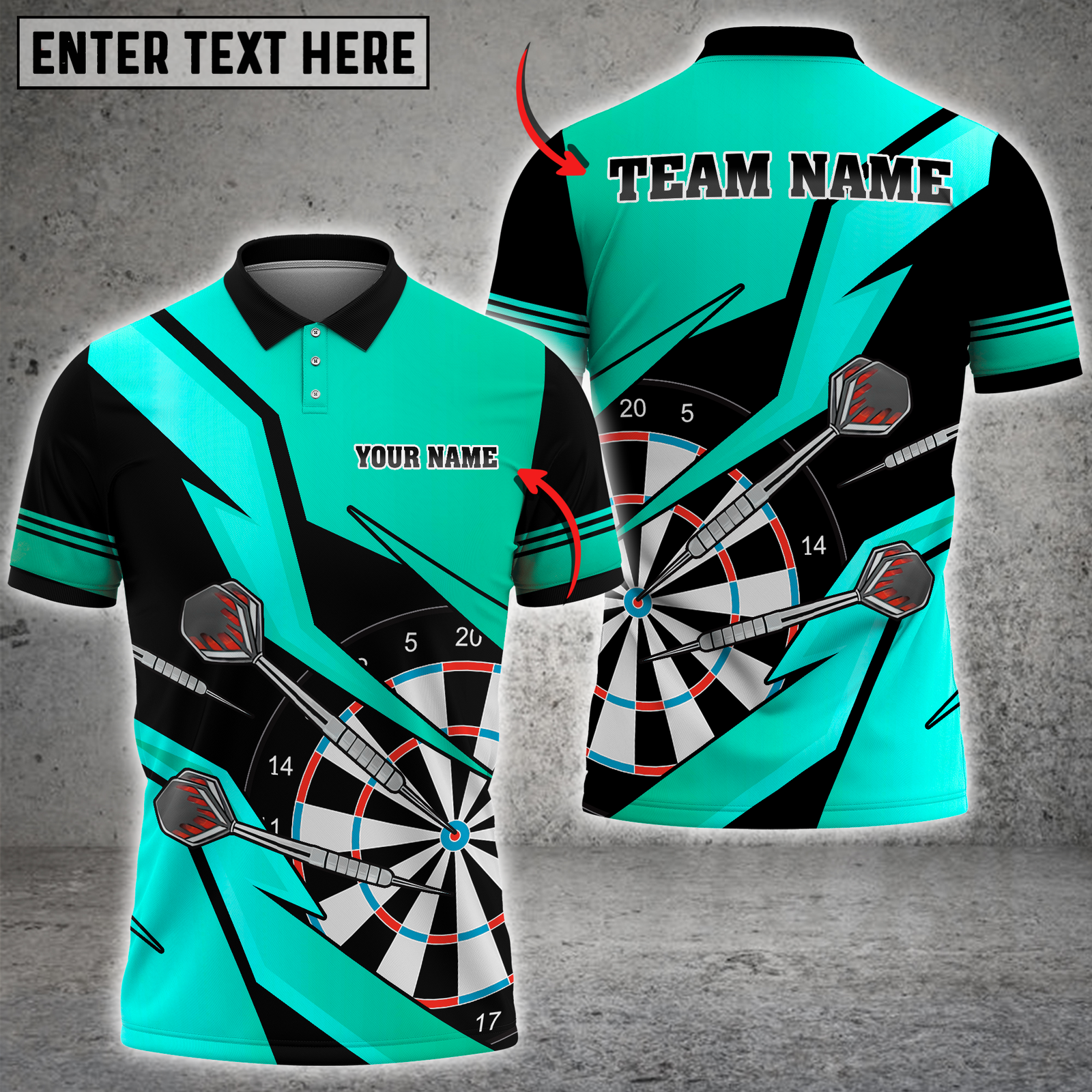 Blisscorners Golden Darts Target Multicolor Customized Name, Team Name 3D Shirts