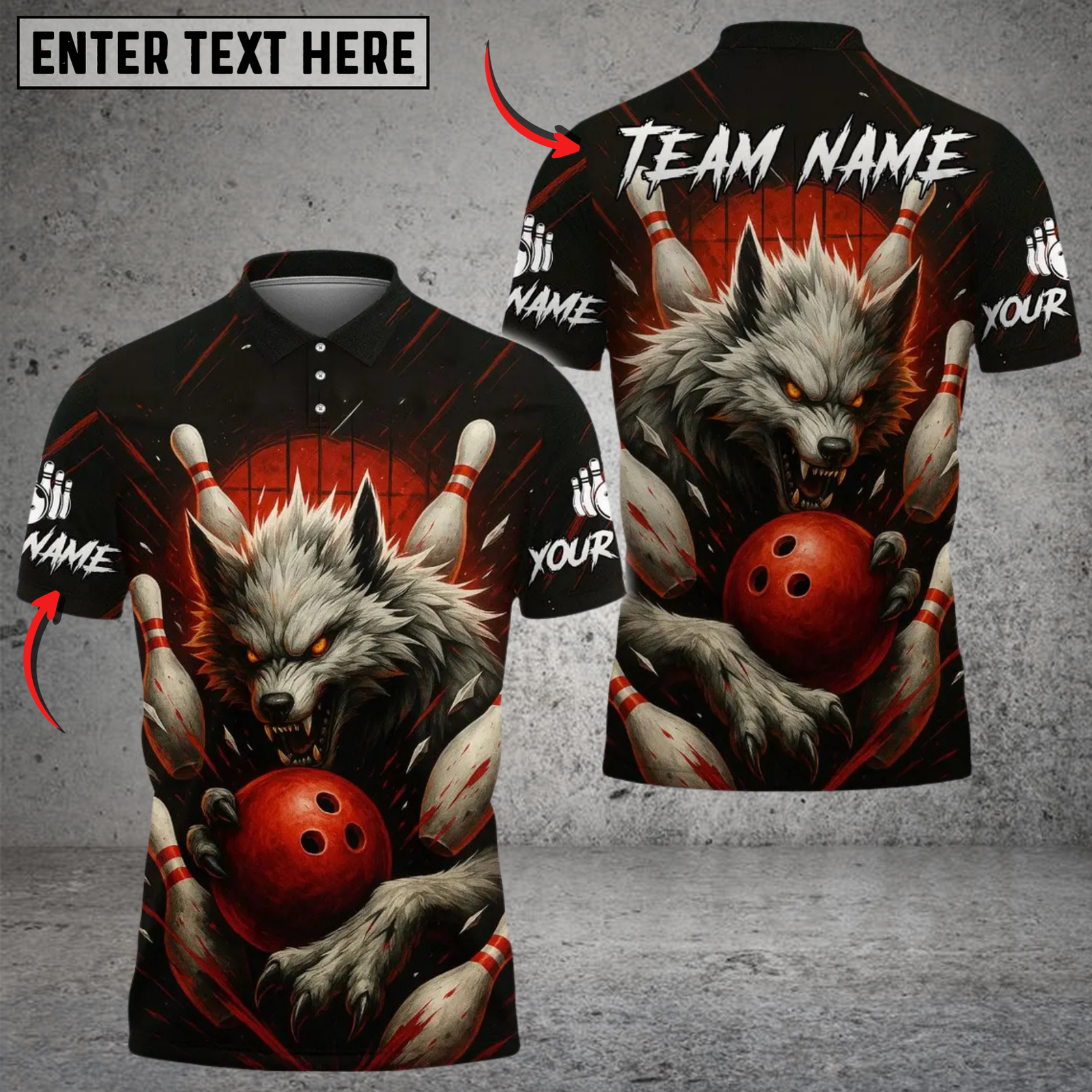 Blisscorners Werewolf Bowling Multicolor Customized Name, Team Name 3D Shirts