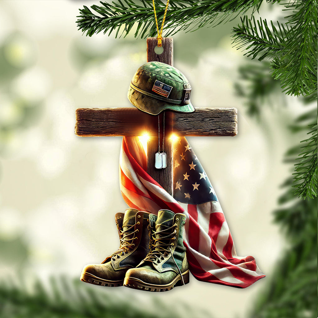 Blisscorners Custom Name U.S Veteran Ornament, U.S Veteran Memorial Christmas Gift2D Flat LM2211