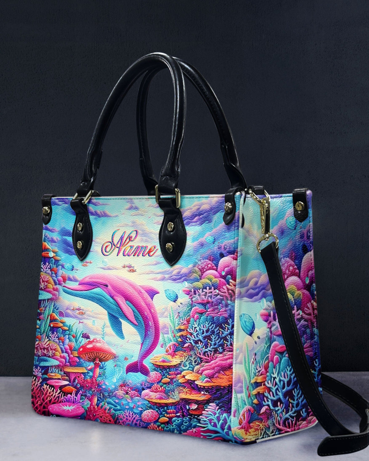 BLISSCORNERS PINK DOLPHIN LEATHER HANDBAG