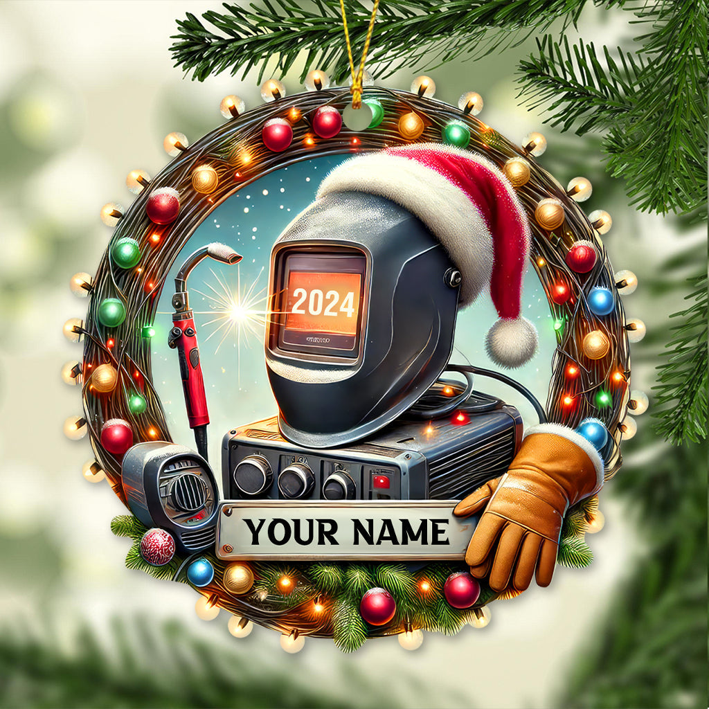 Blisscorners Custom Name Welder Ornament, Christmas Gift for Welder2D Flat LM2211