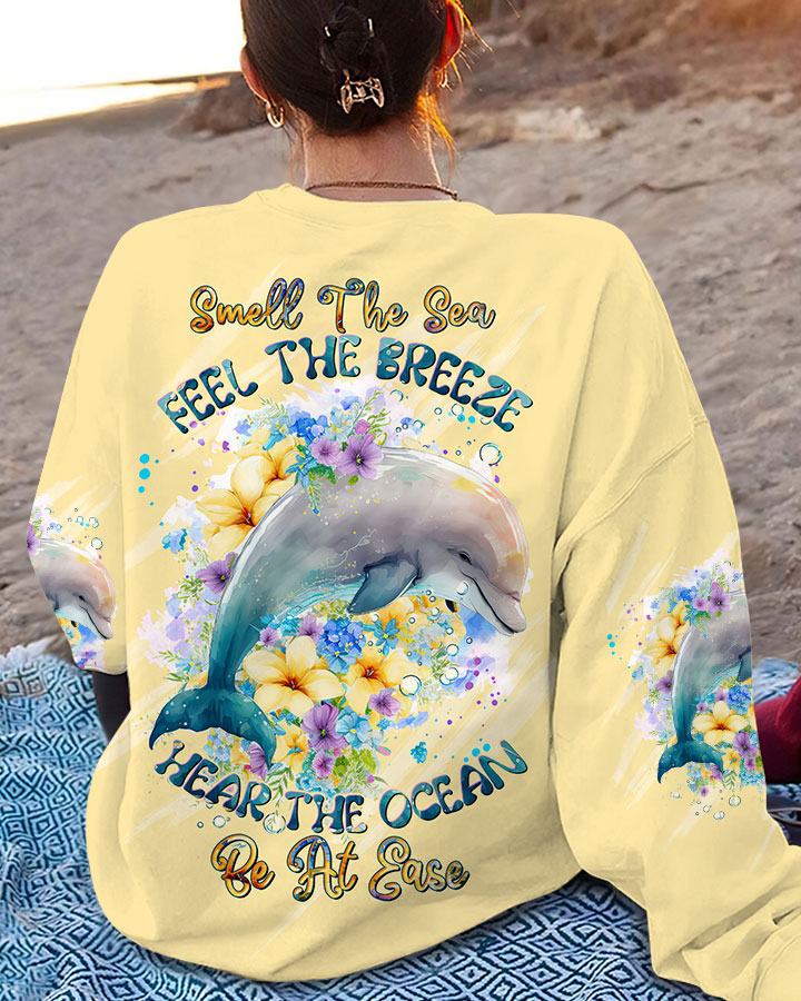 BLISSCORNERS SMELL THE SEA FEEL THE BREEZE DOLPHIN ALL OVER PRINT
