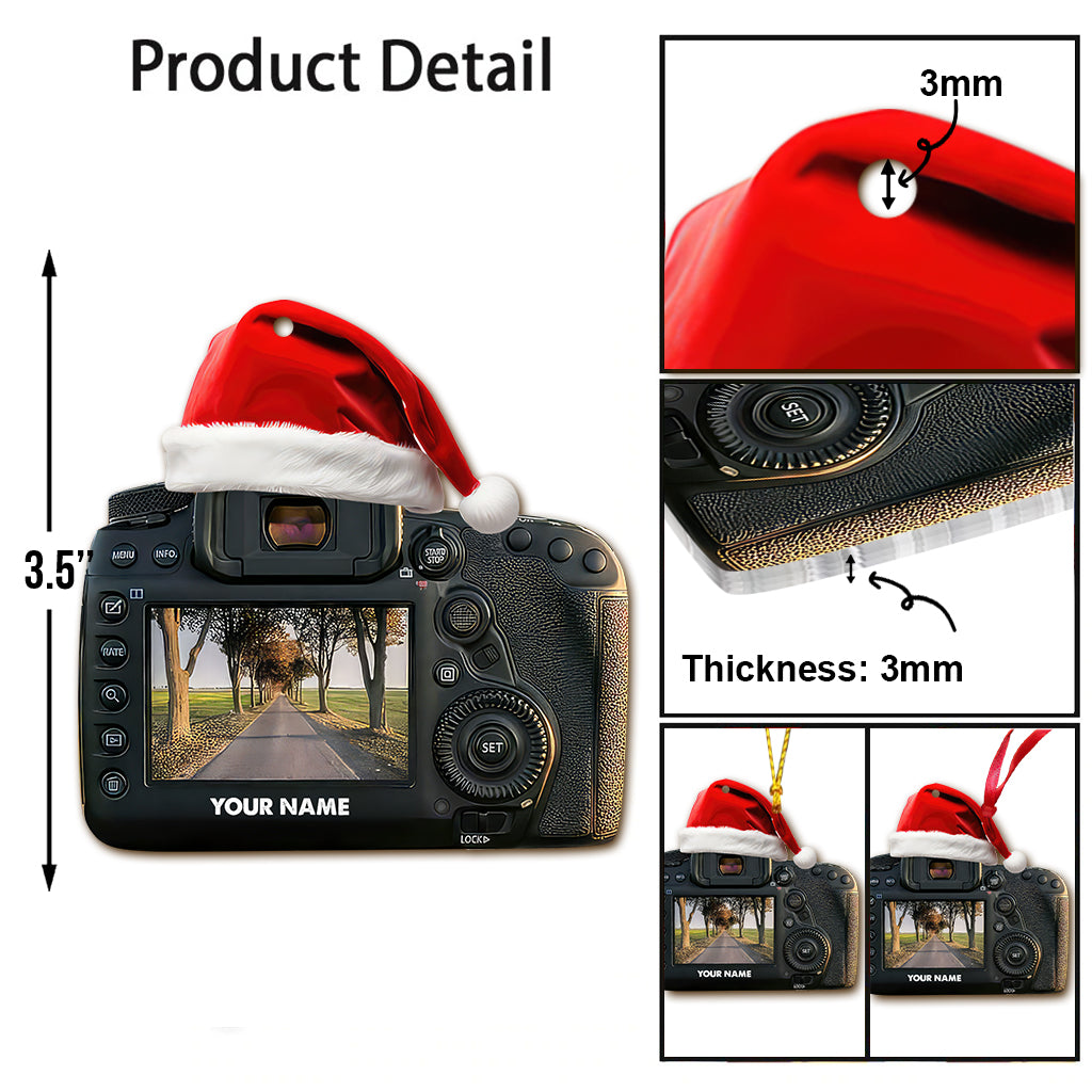 Blisscorners Custom Name Photographer Ornament, Photographer Christmas Gift2D Flat LM2211
