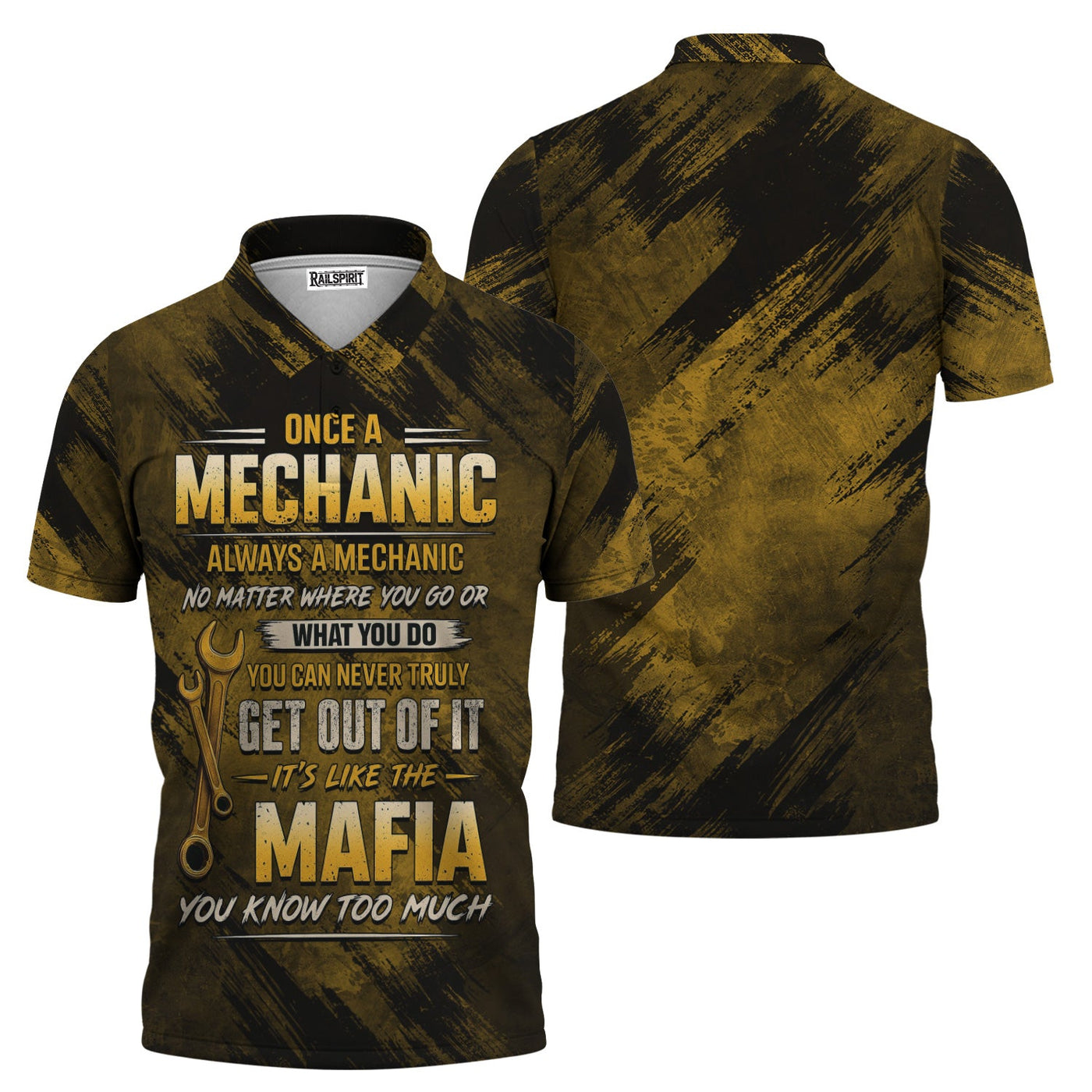 Blisscorners Once A Mechanic Always A Mechanic Shirt Funny Printed Vintage Mechanic Unisex T Shirt Wrenches Design