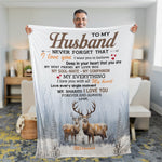 Blisscorners Personalized To My Husband Hunting Deer Fleece Blanket - Custom Name Gift for Husband, Anniversary LM1611