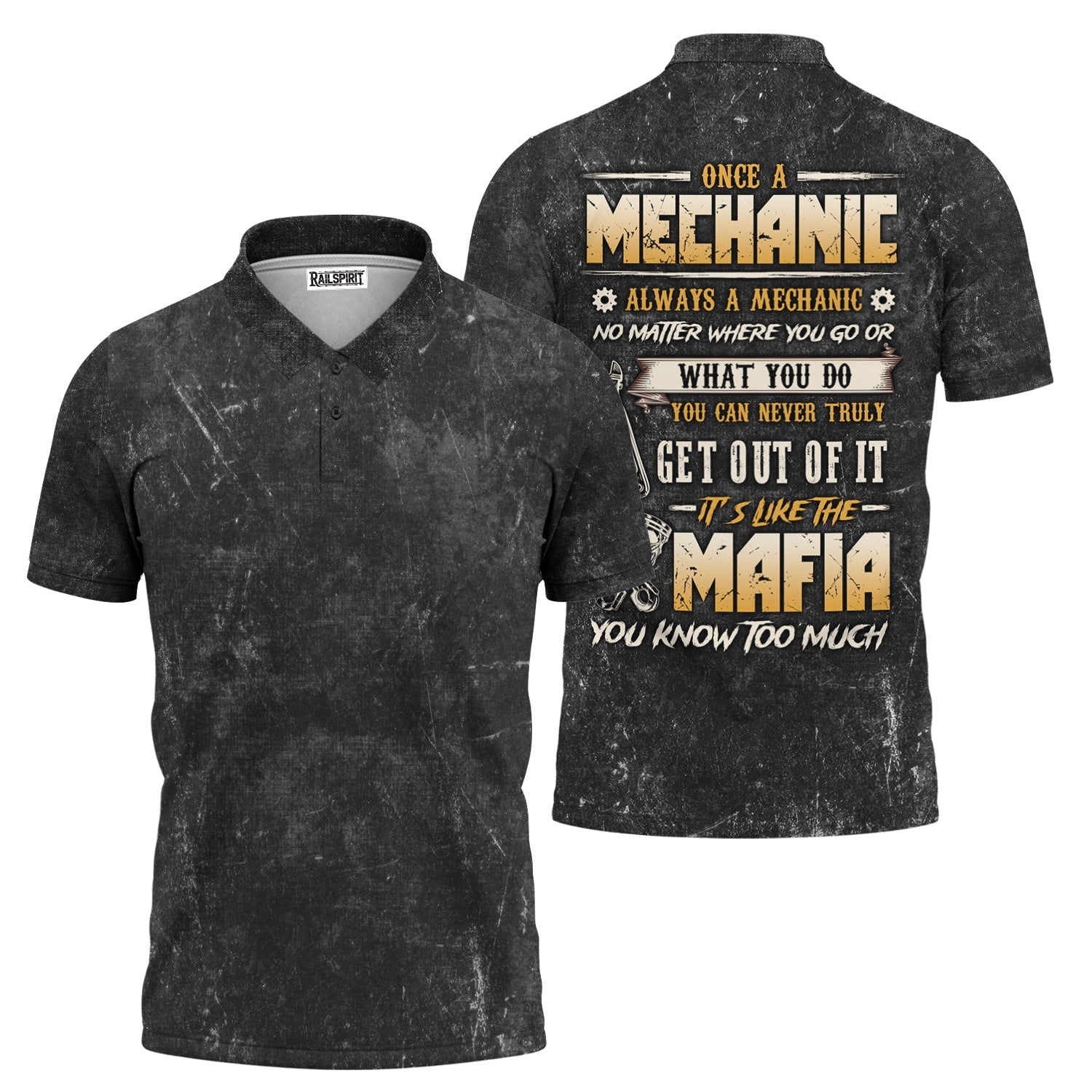 Blisscorners Once a Mechanic Always a Mechanic Shirt, Funny Mechanic Apparel, Car Repair Mafia Tee for Mechanics, Gift for Auto Technicians