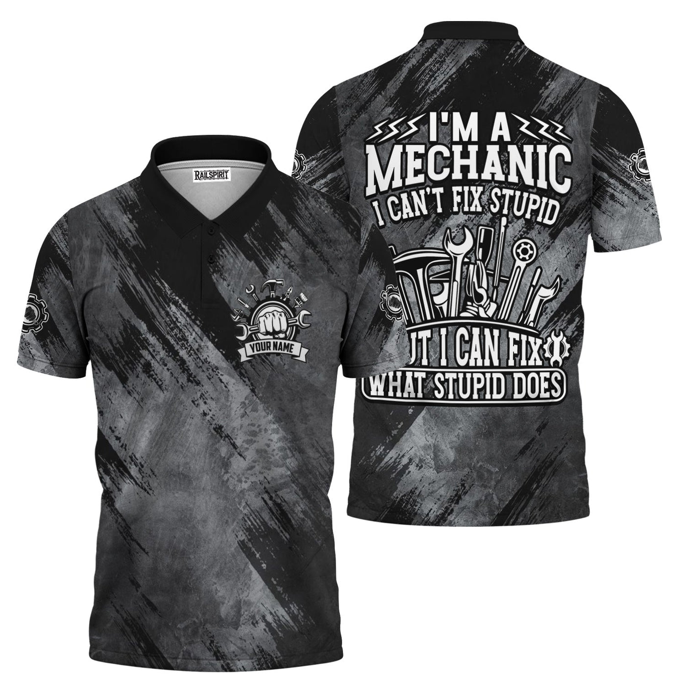 Blisscorners Vintage Mechanic Unisex T Shirt I'm A Mechanic I Can't Fix Stupid Shirt All Over Print