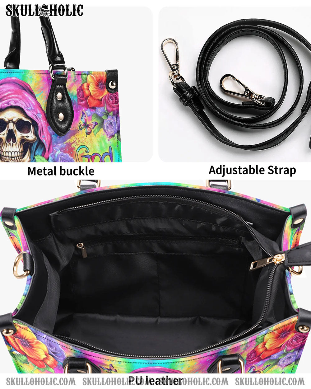BLISSCORNERS I'M BLUNT BECAUSE GOD ROLLED ME LEATHER HANDBAG
