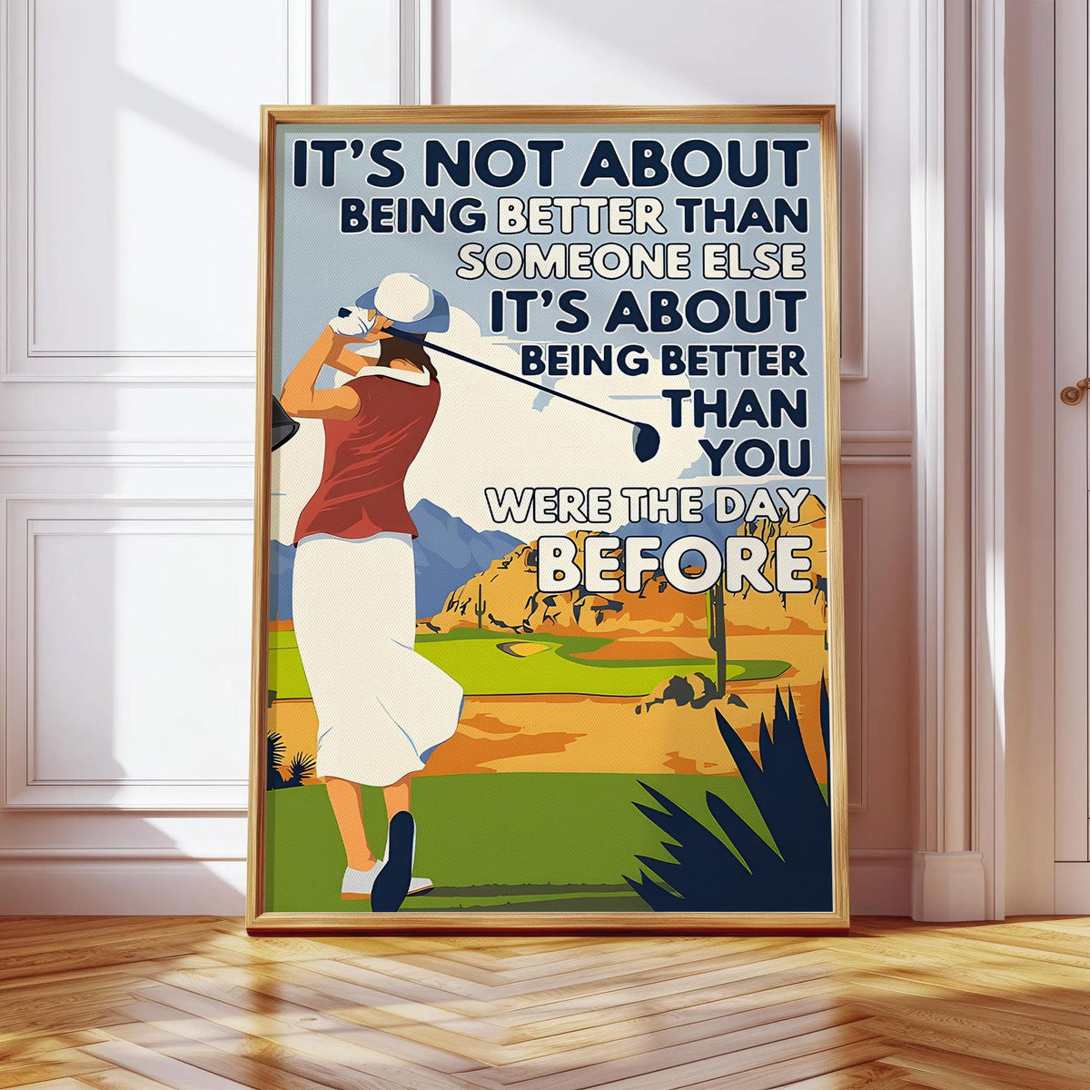 Blisscorners Being Better Than You Were The Day Before Canvas, Golf Wall Art, Gift For Golfers LM2611